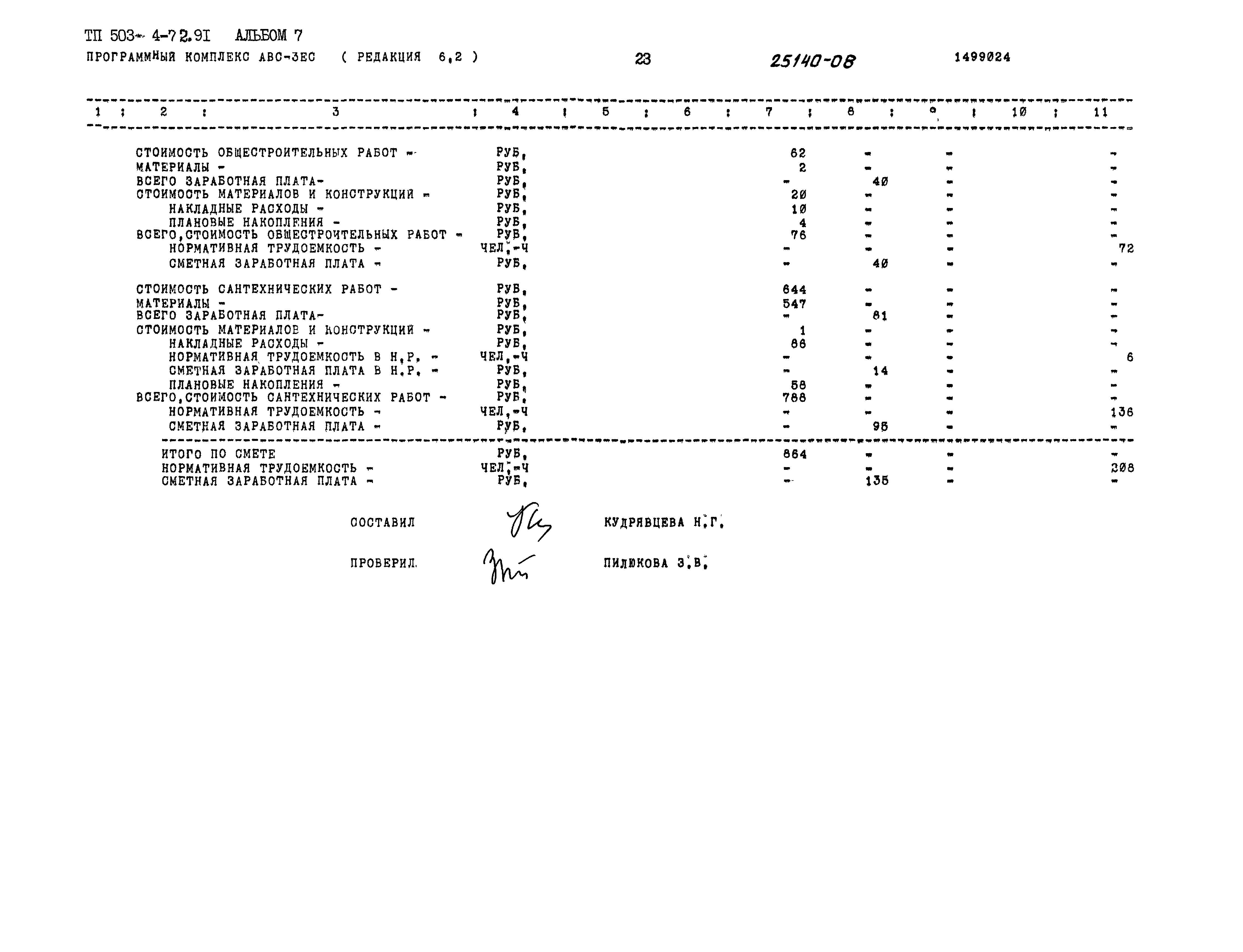 Типовой проект 503-4-72.91