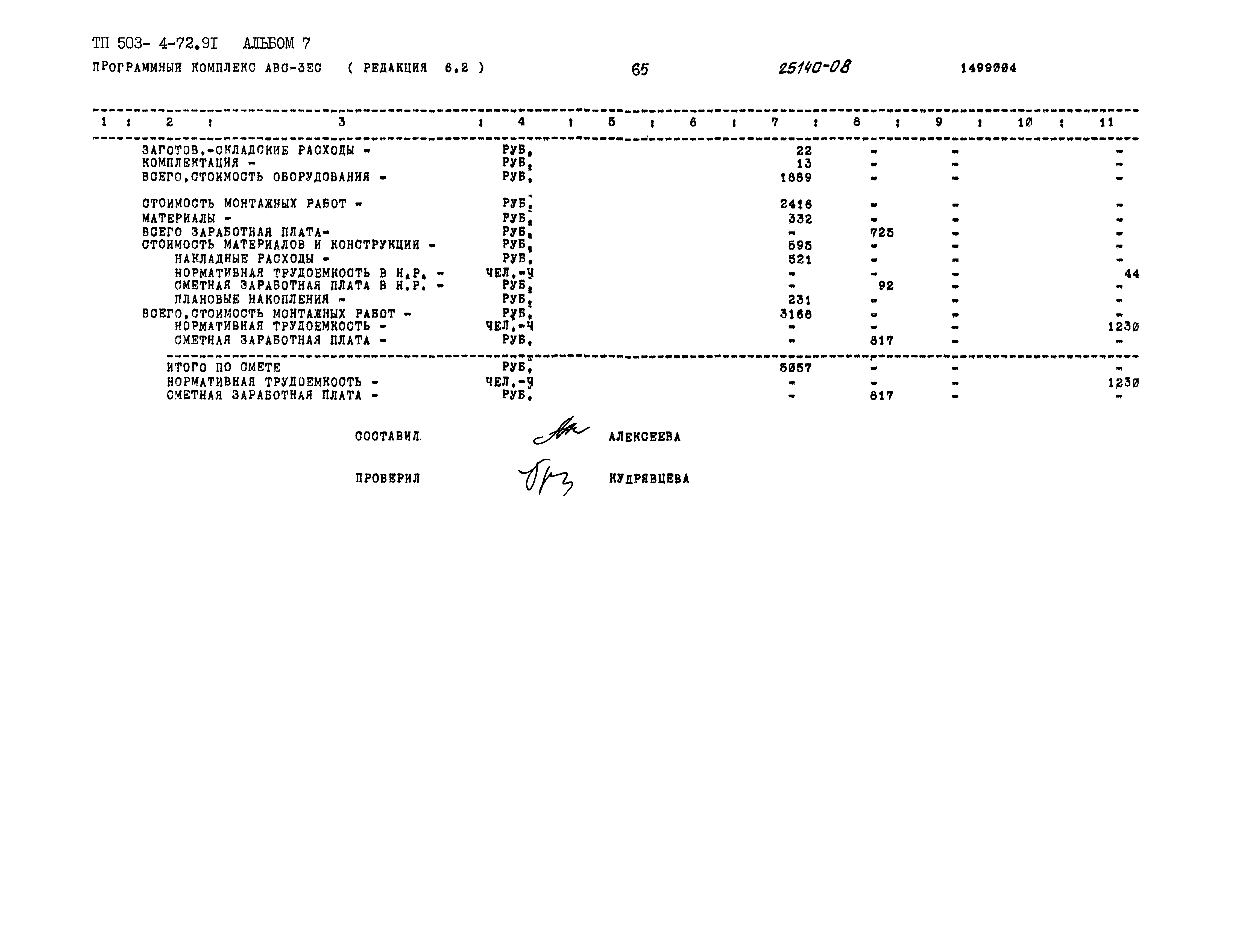 Типовой проект 503-4-72.91
