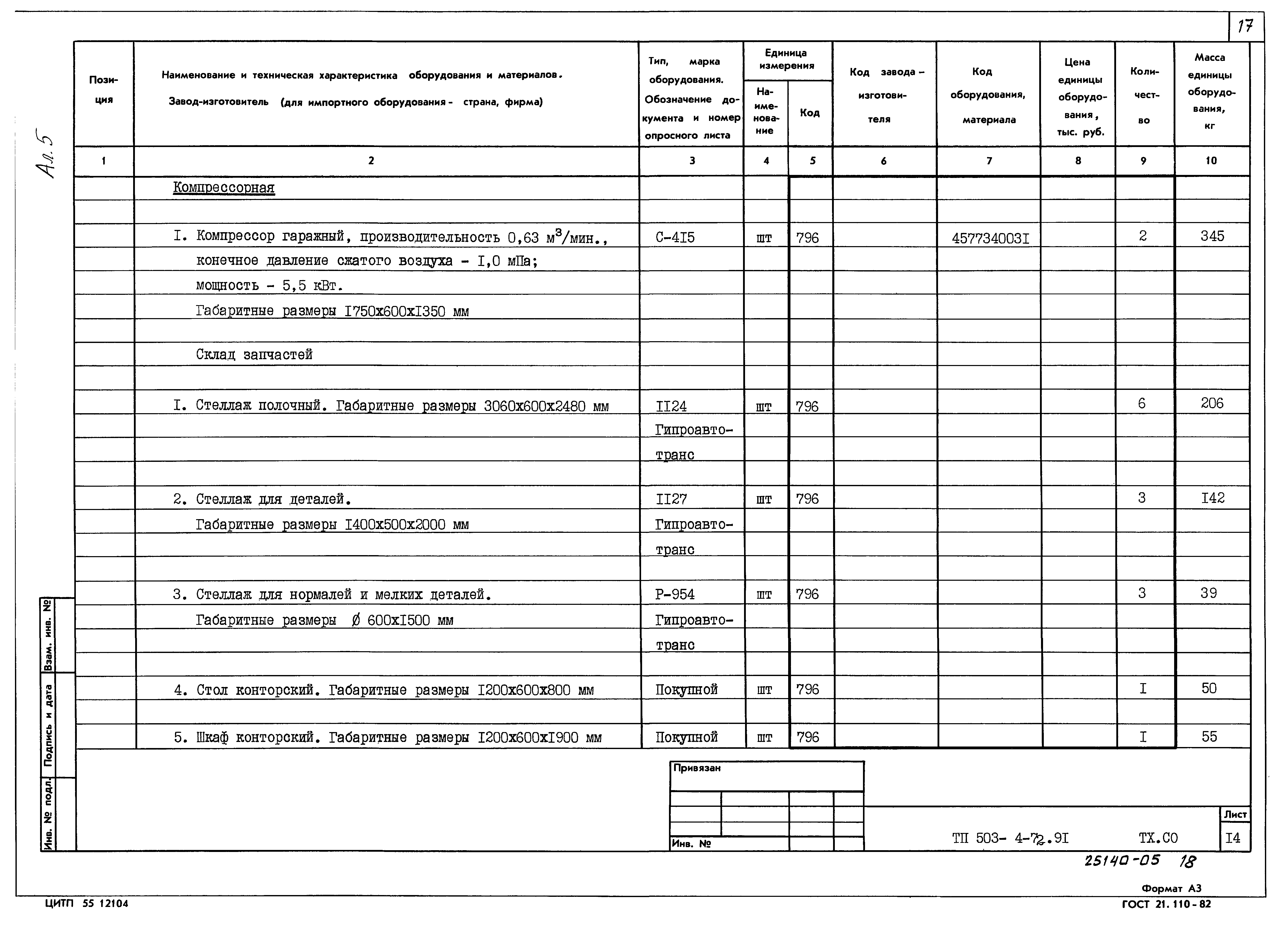 Типовой проект 503-4-72.91