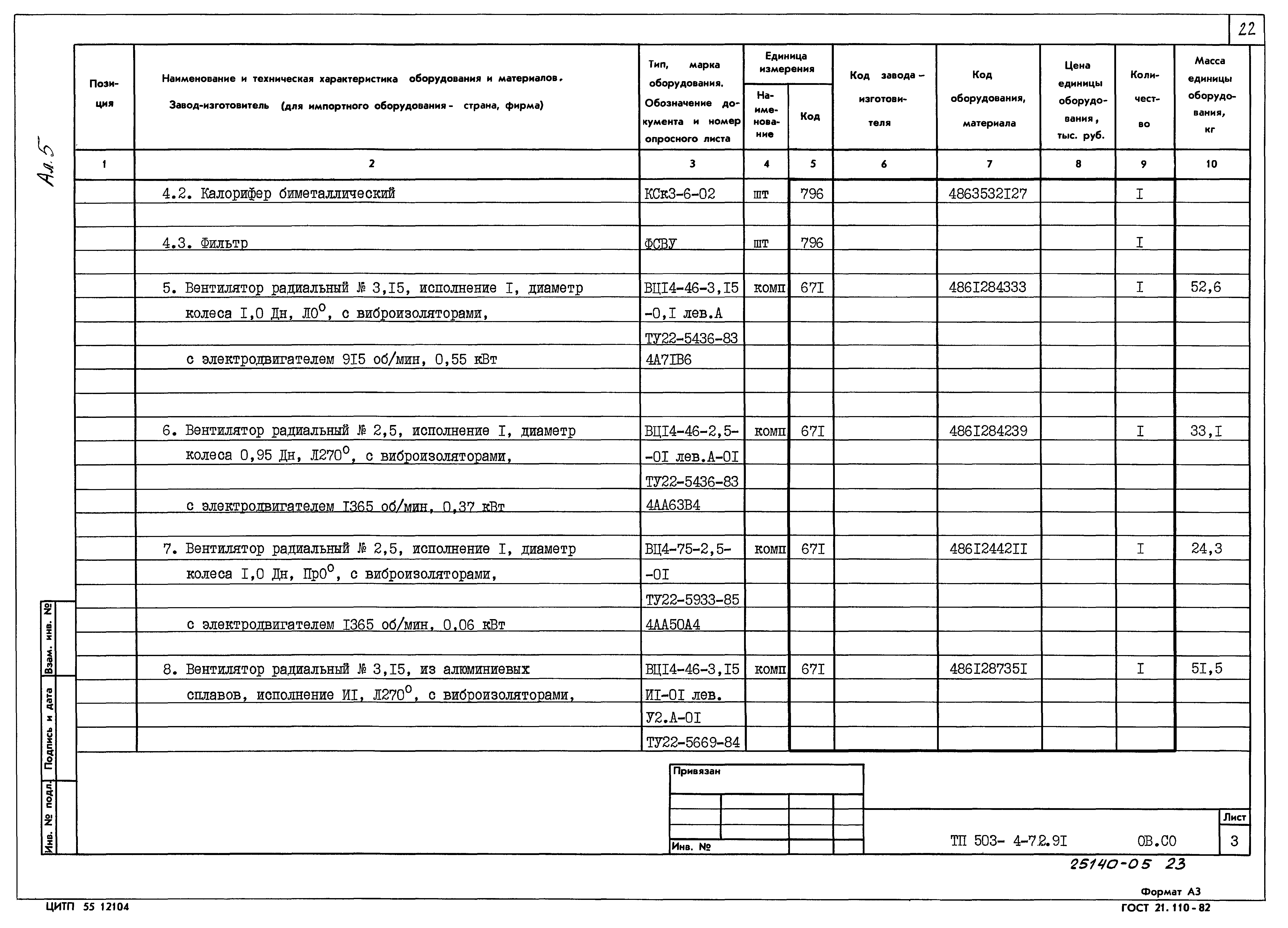 Типовой проект 503-4-72.91
