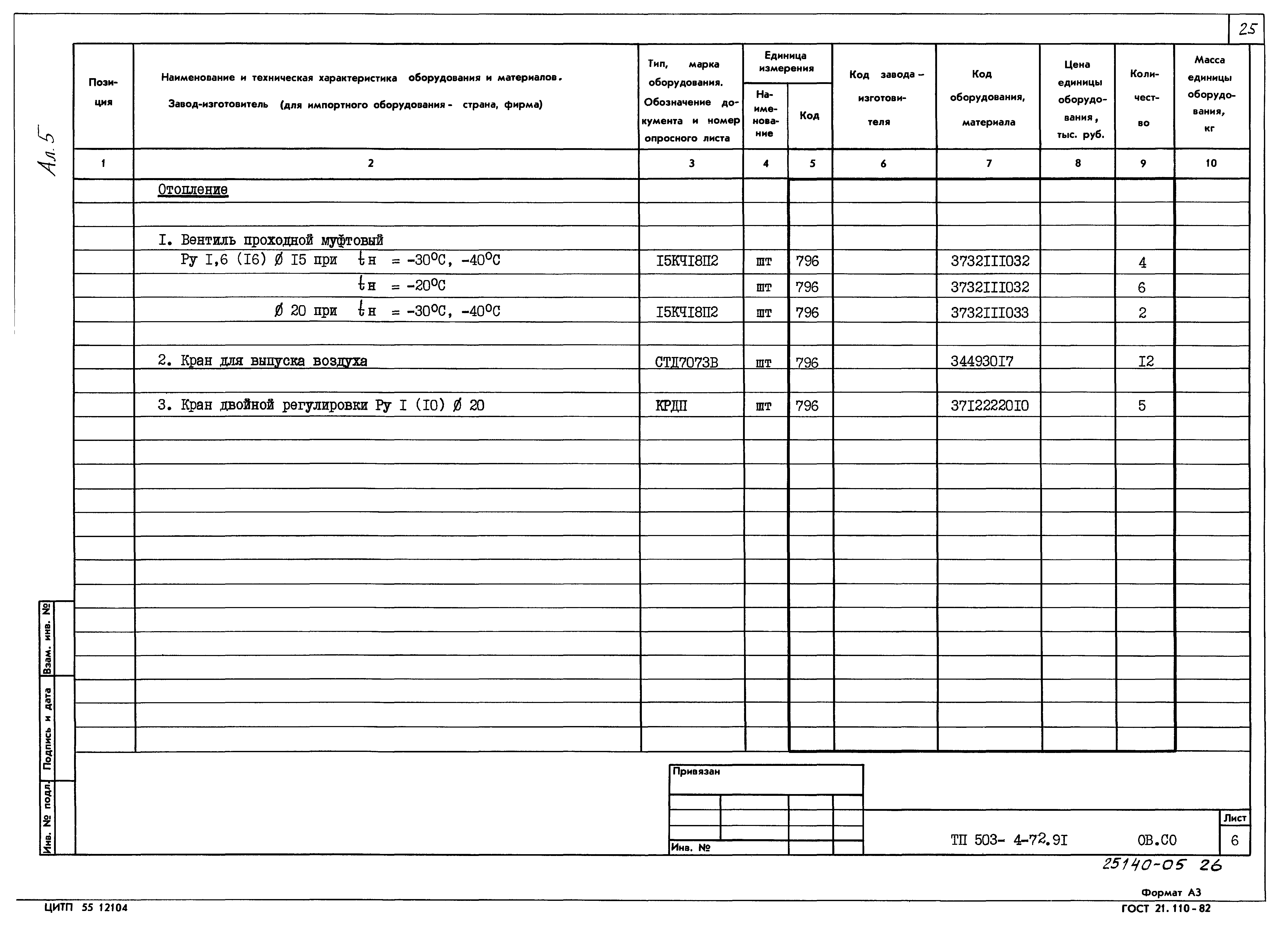 Типовой проект 503-4-72.91