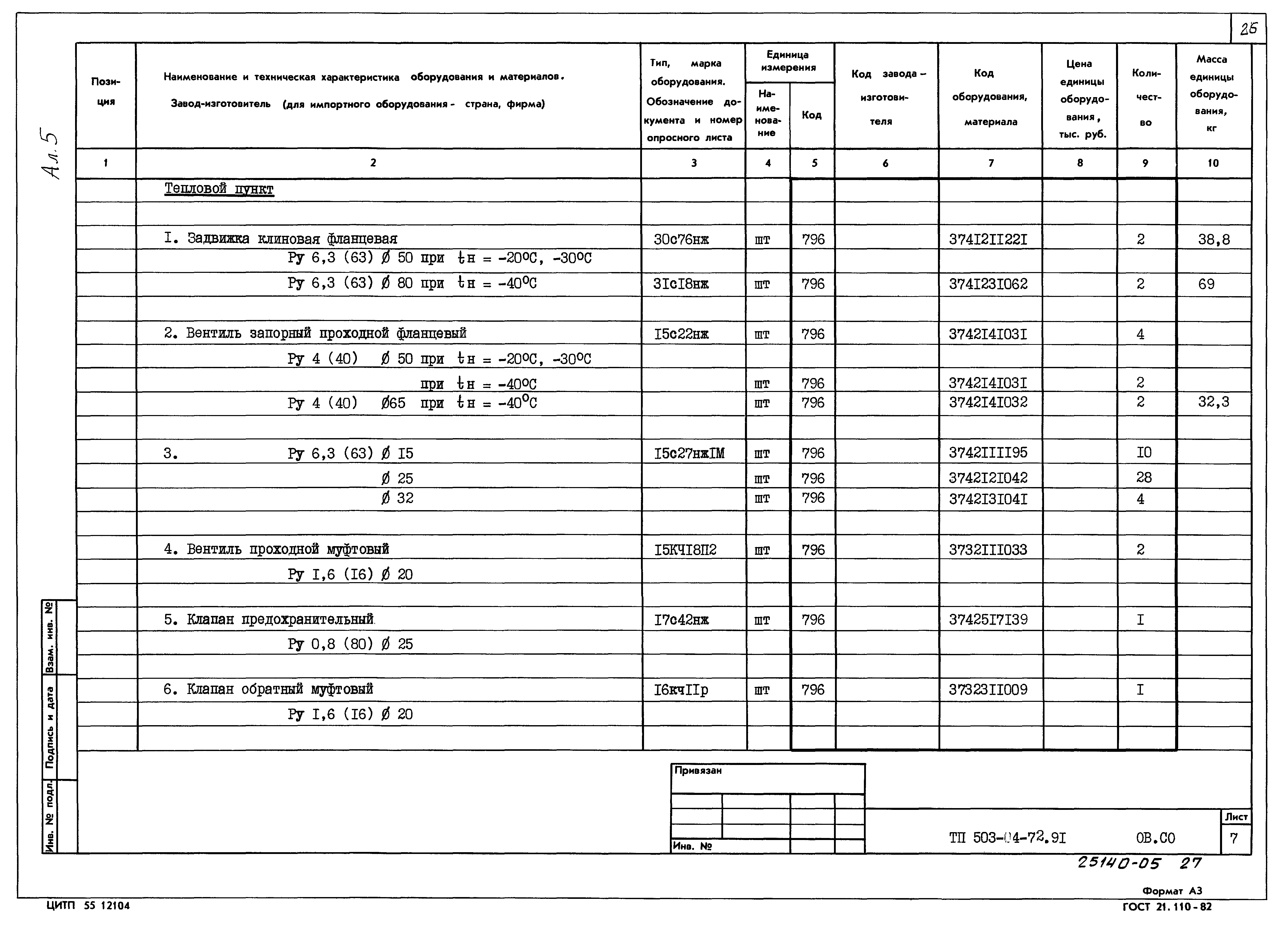 Типовой проект 503-4-72.91