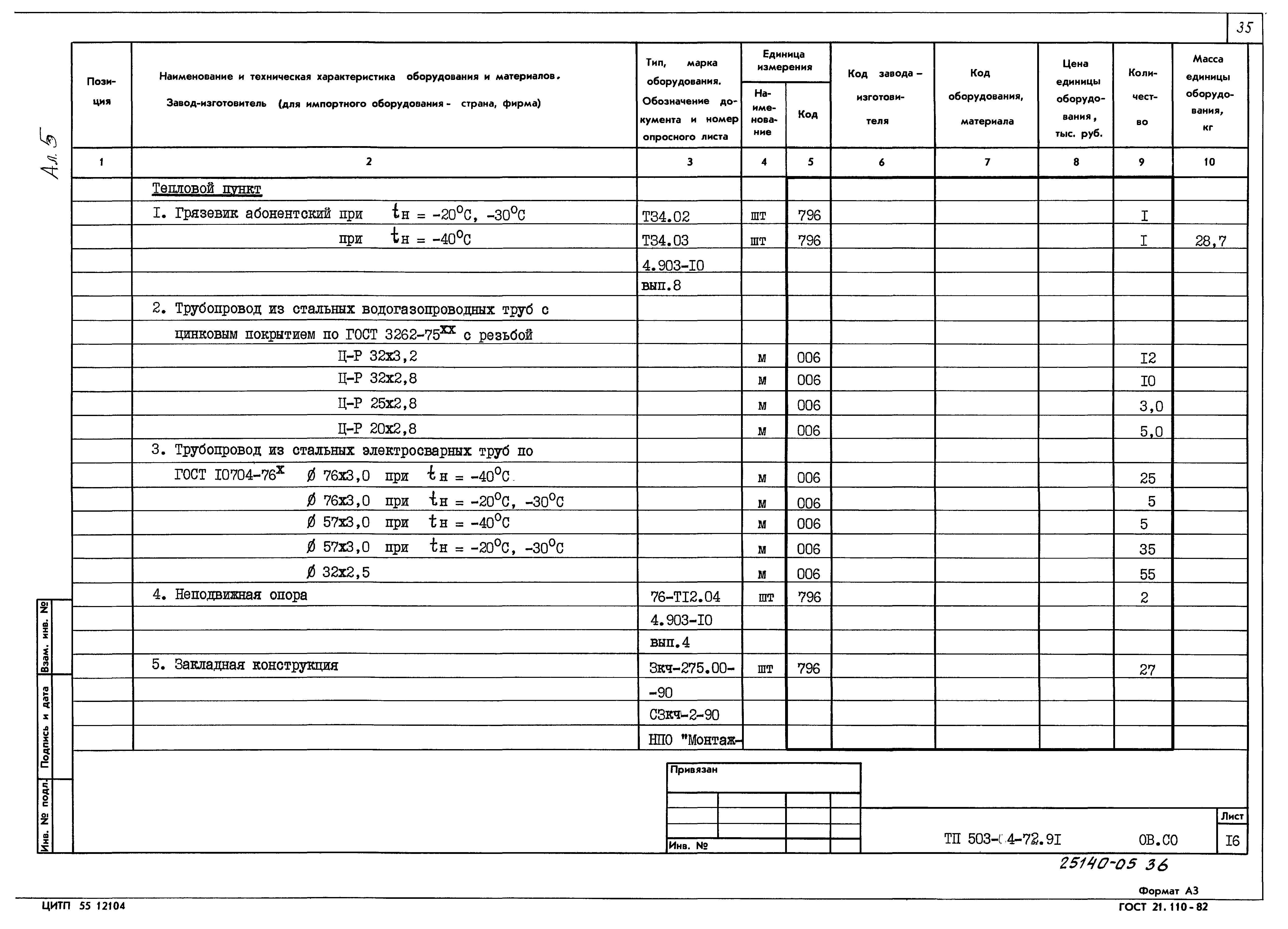 Типовой проект 503-4-72.91