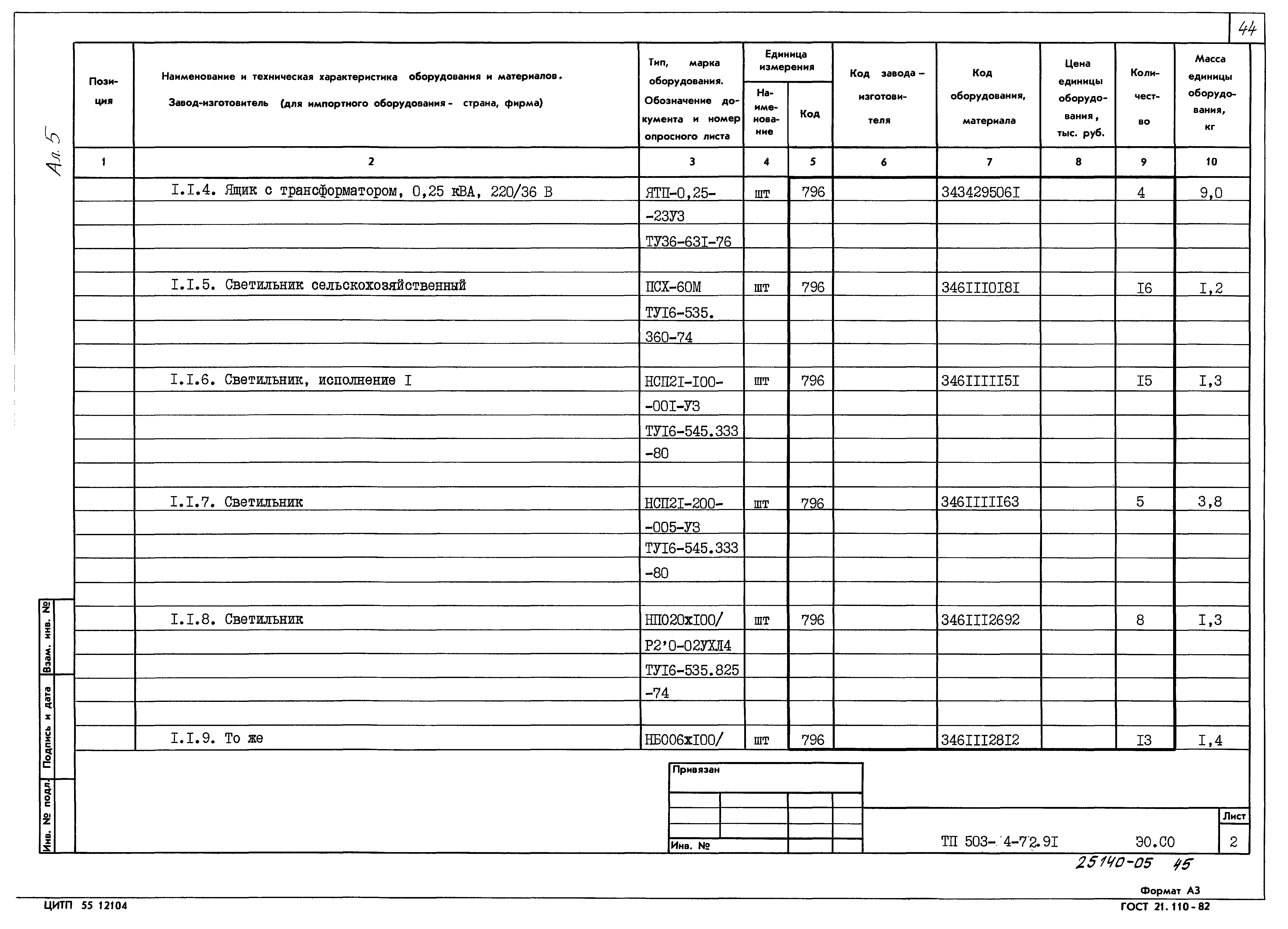 Типовой проект 503-4-72.91