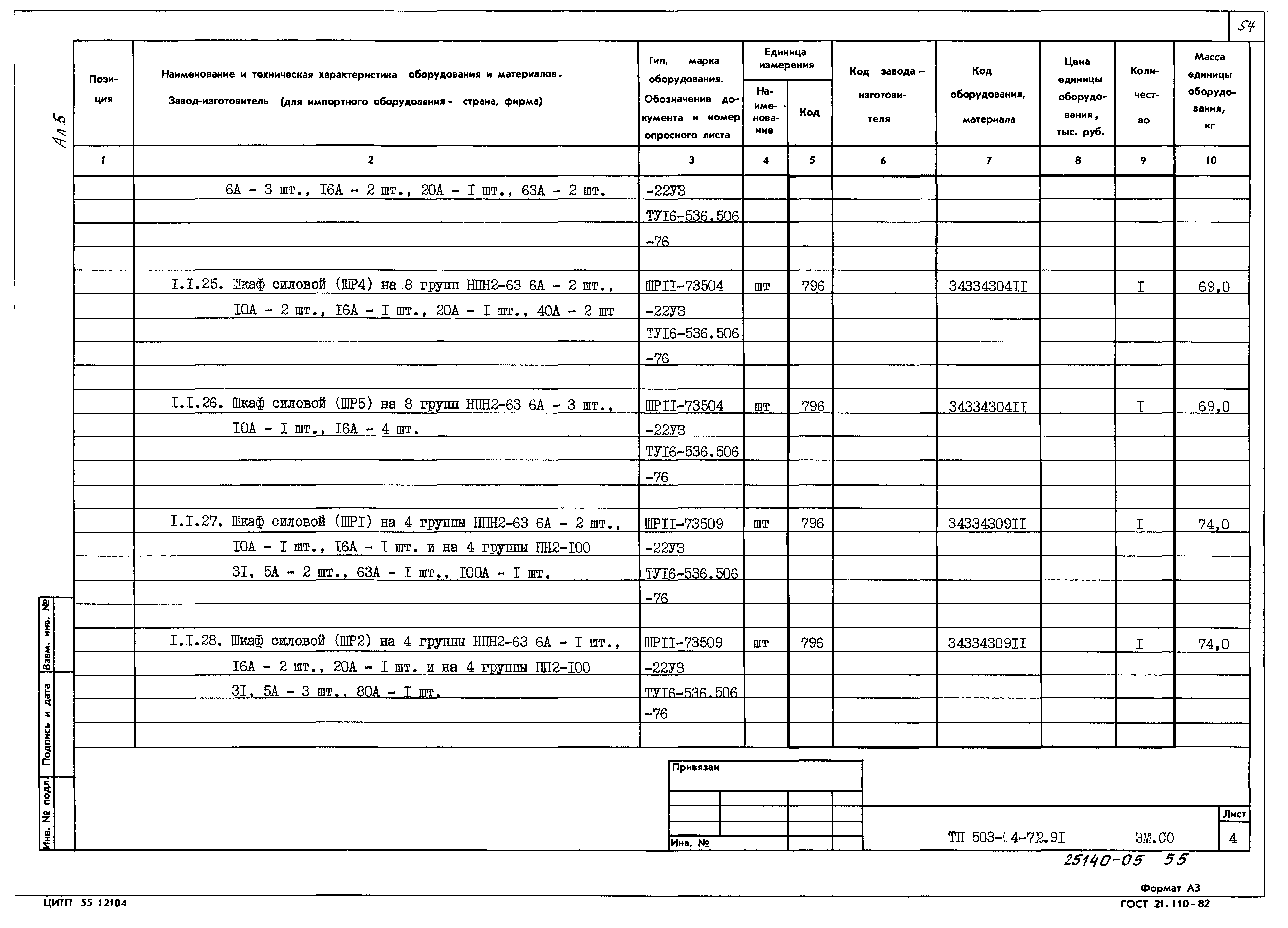 Типовой проект 503-4-72.91