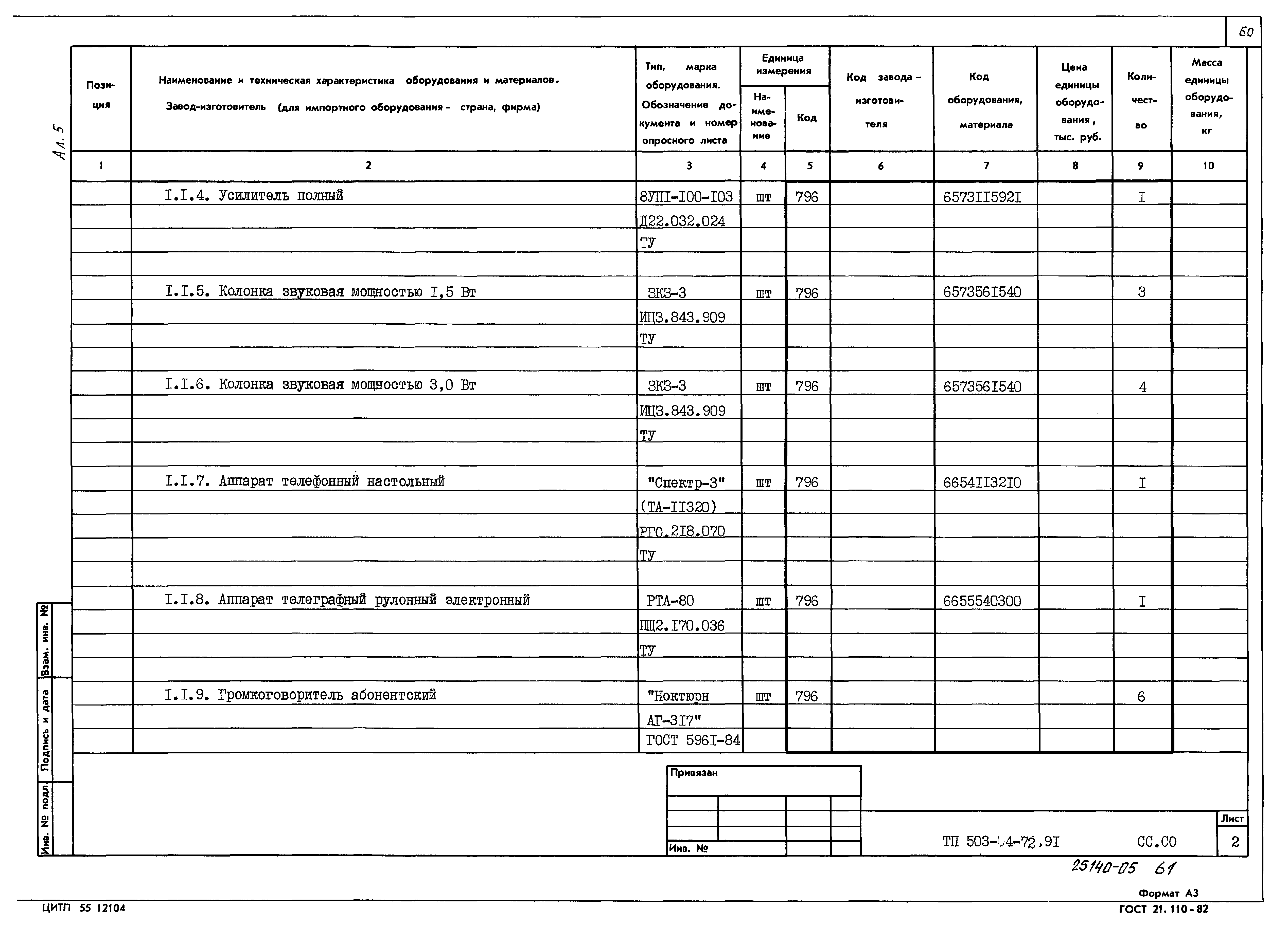 Типовой проект 503-4-72.91
