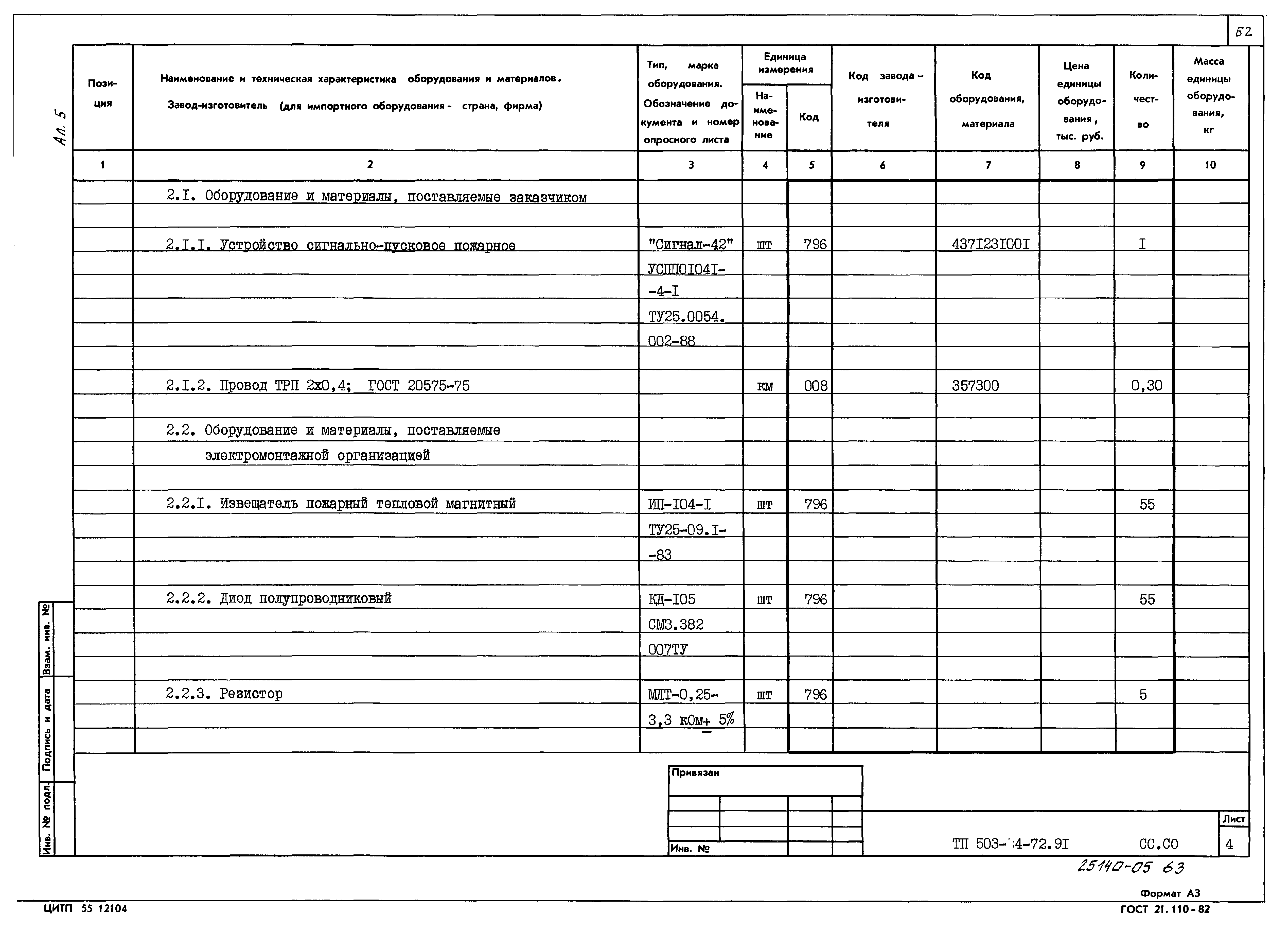 Типовой проект 503-4-72.91