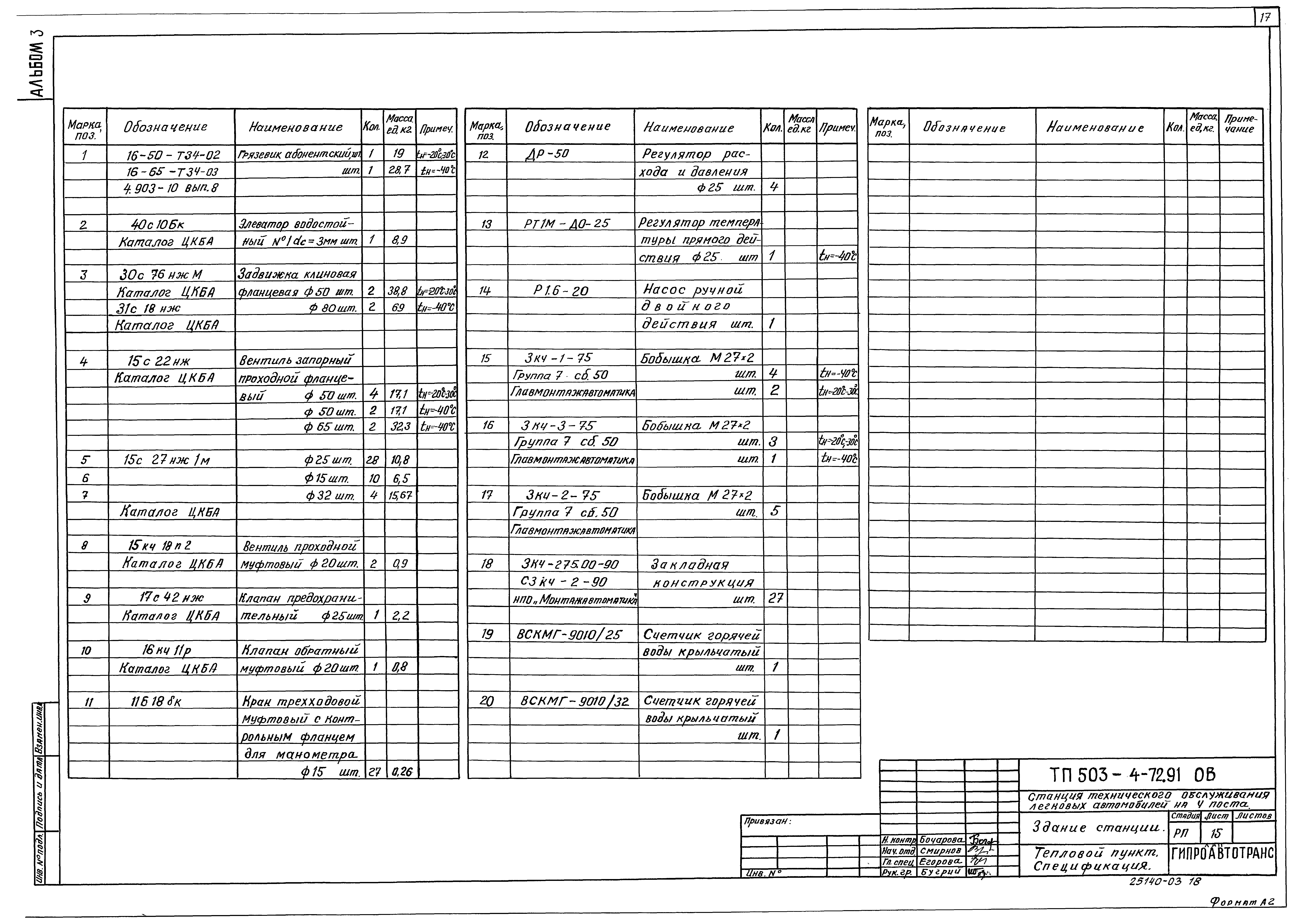 Типовой проект 503-4-72.91