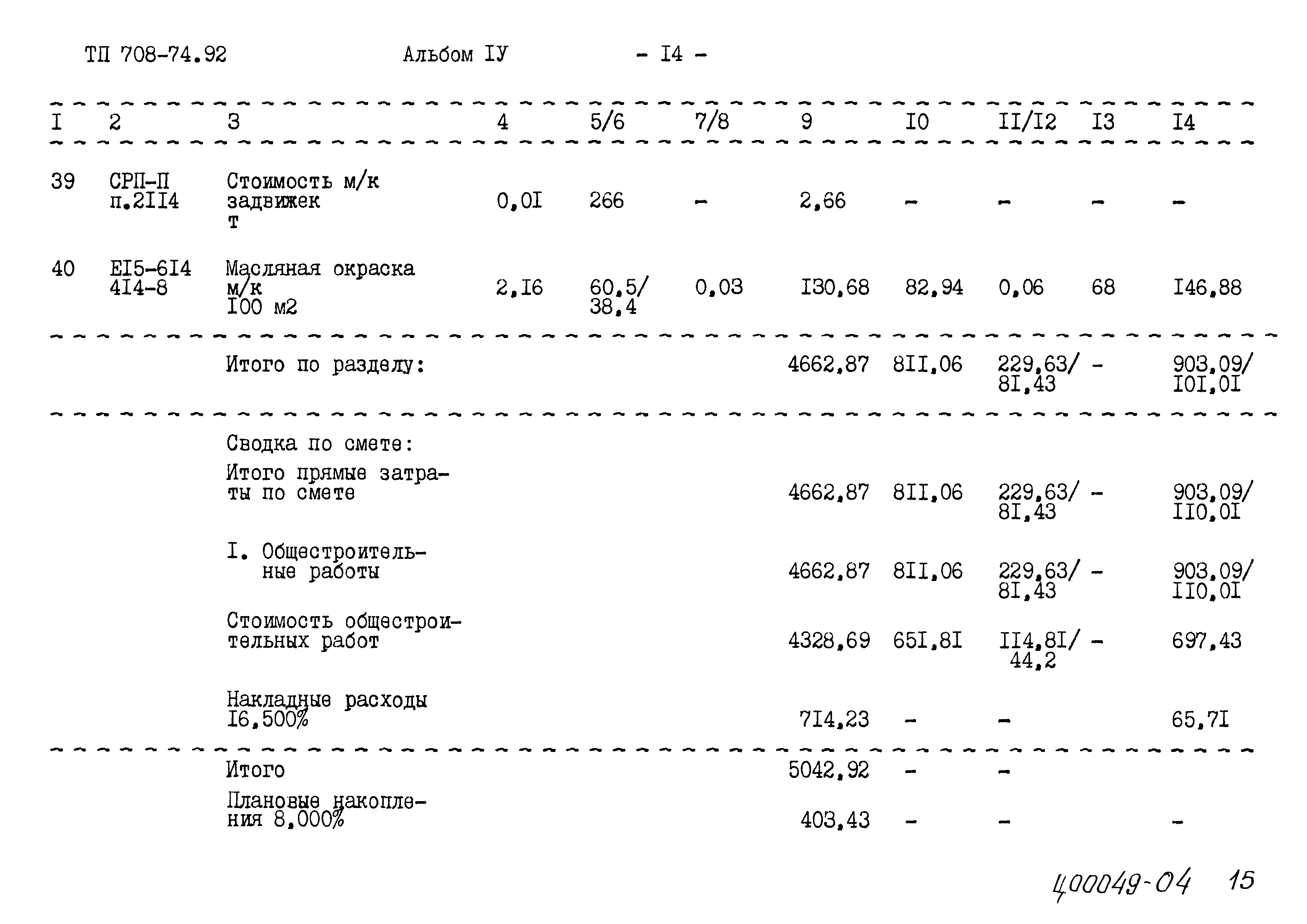Типовой проект 708-74.92