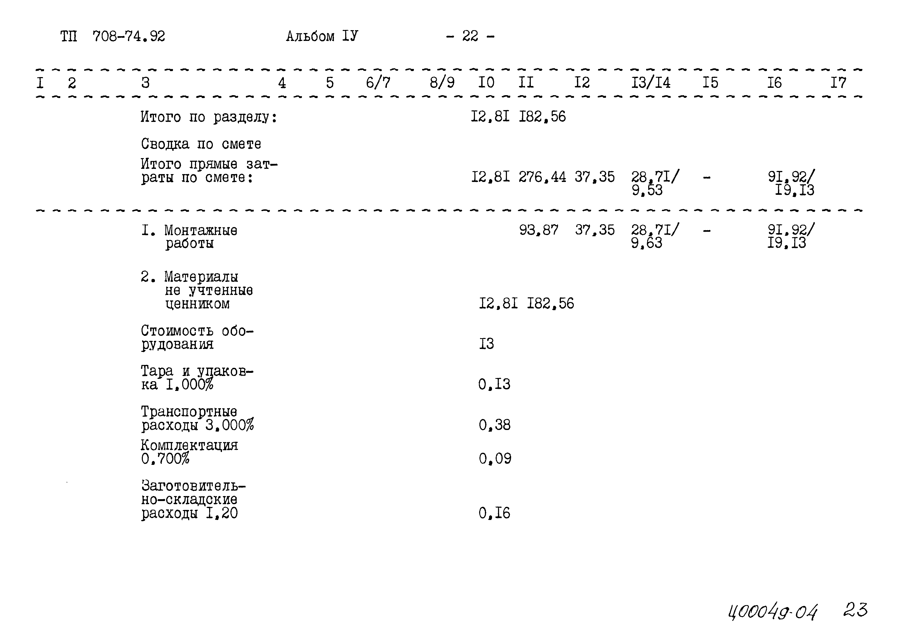 Типовой проект 708-74.92