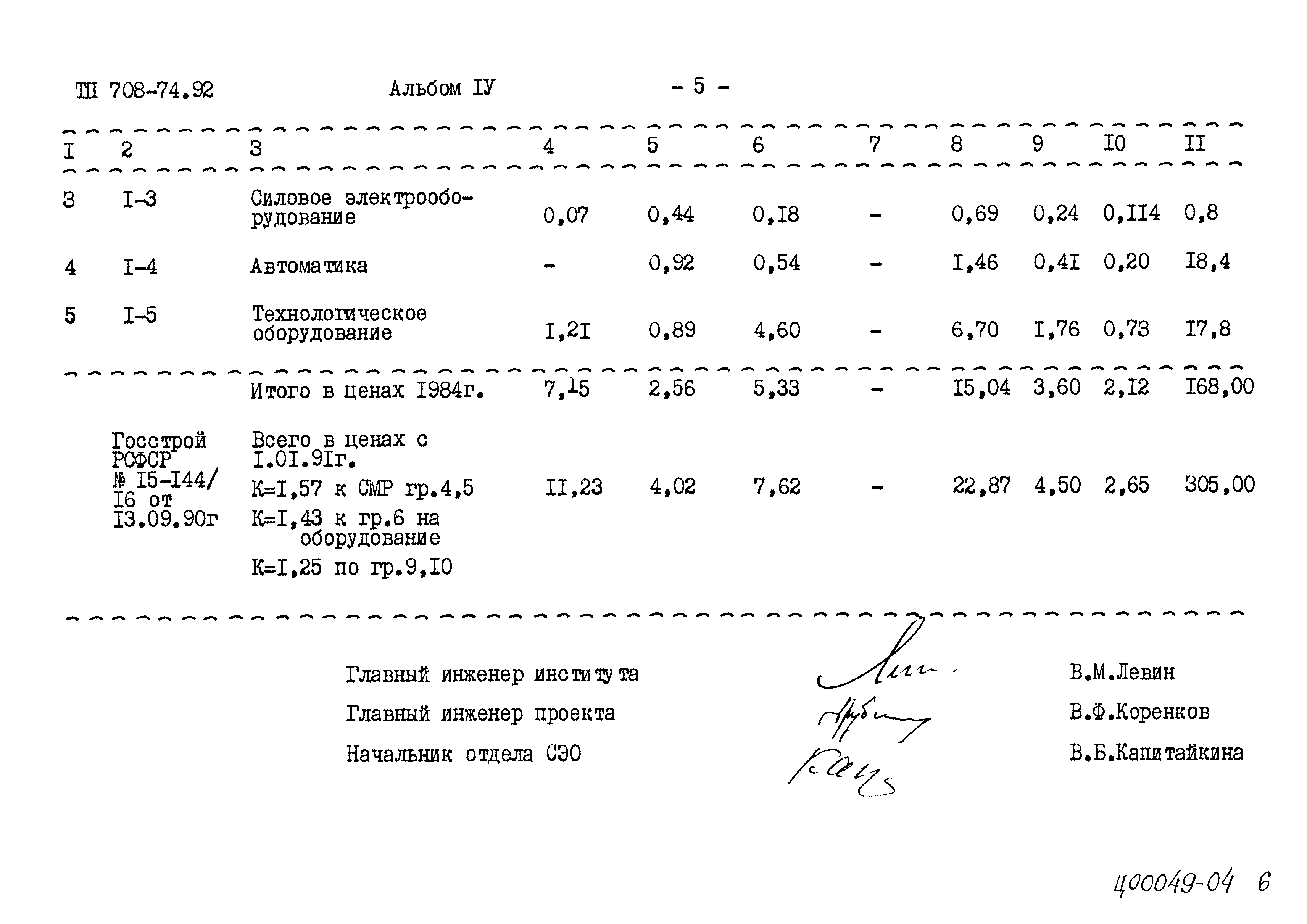 Типовой проект 708-74.92