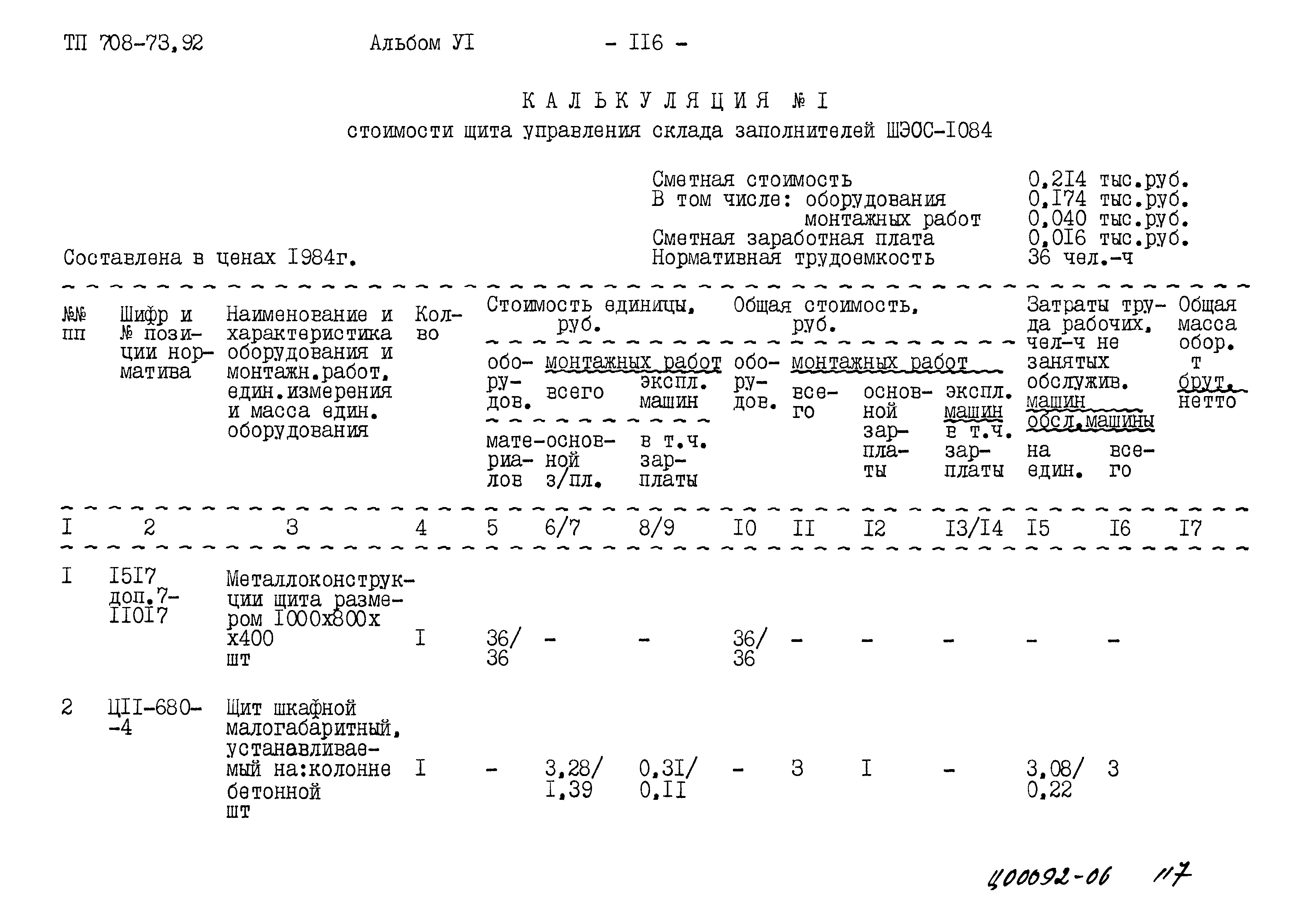 Типовой проект 708-73.92