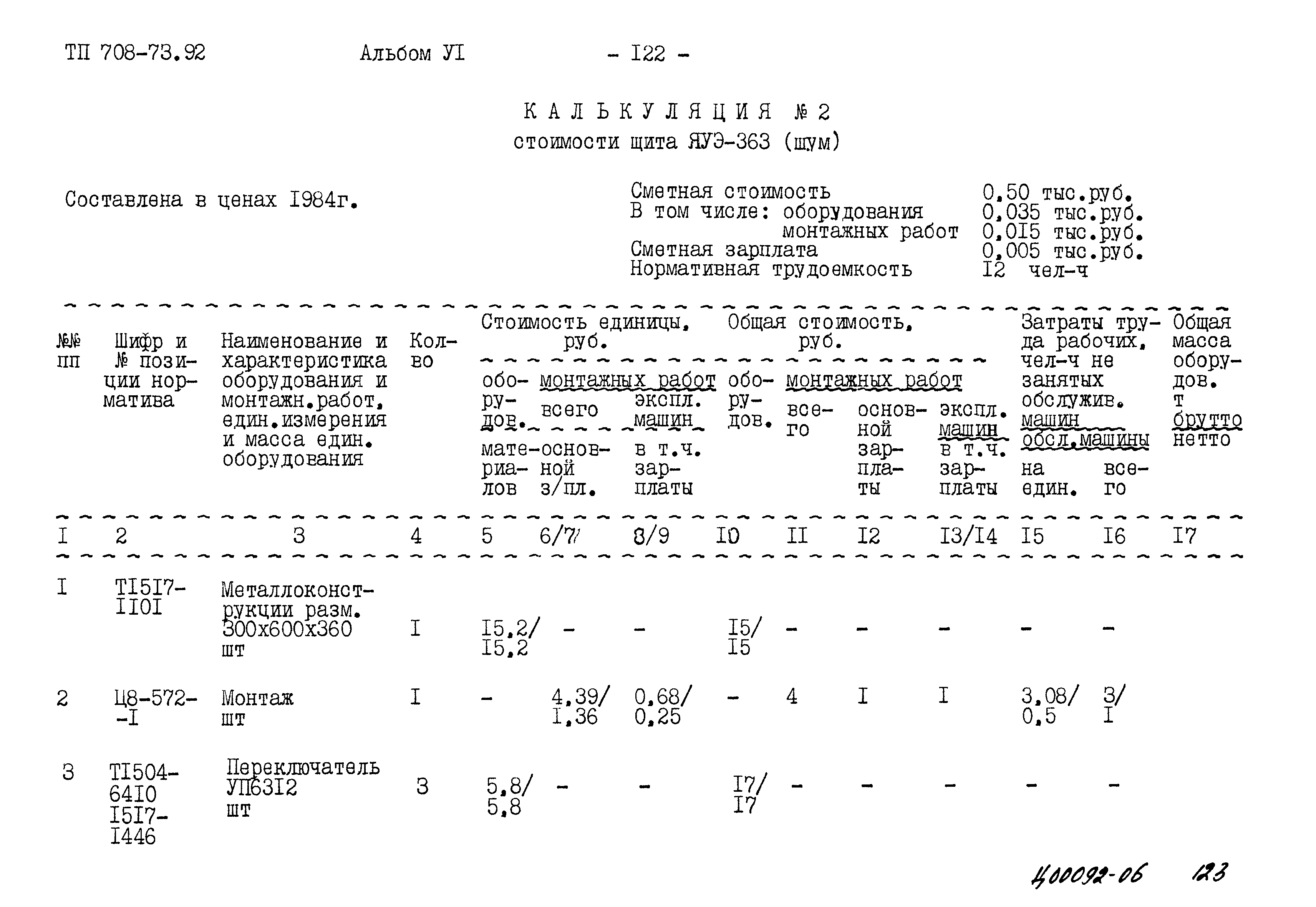 Типовой проект 708-73.92