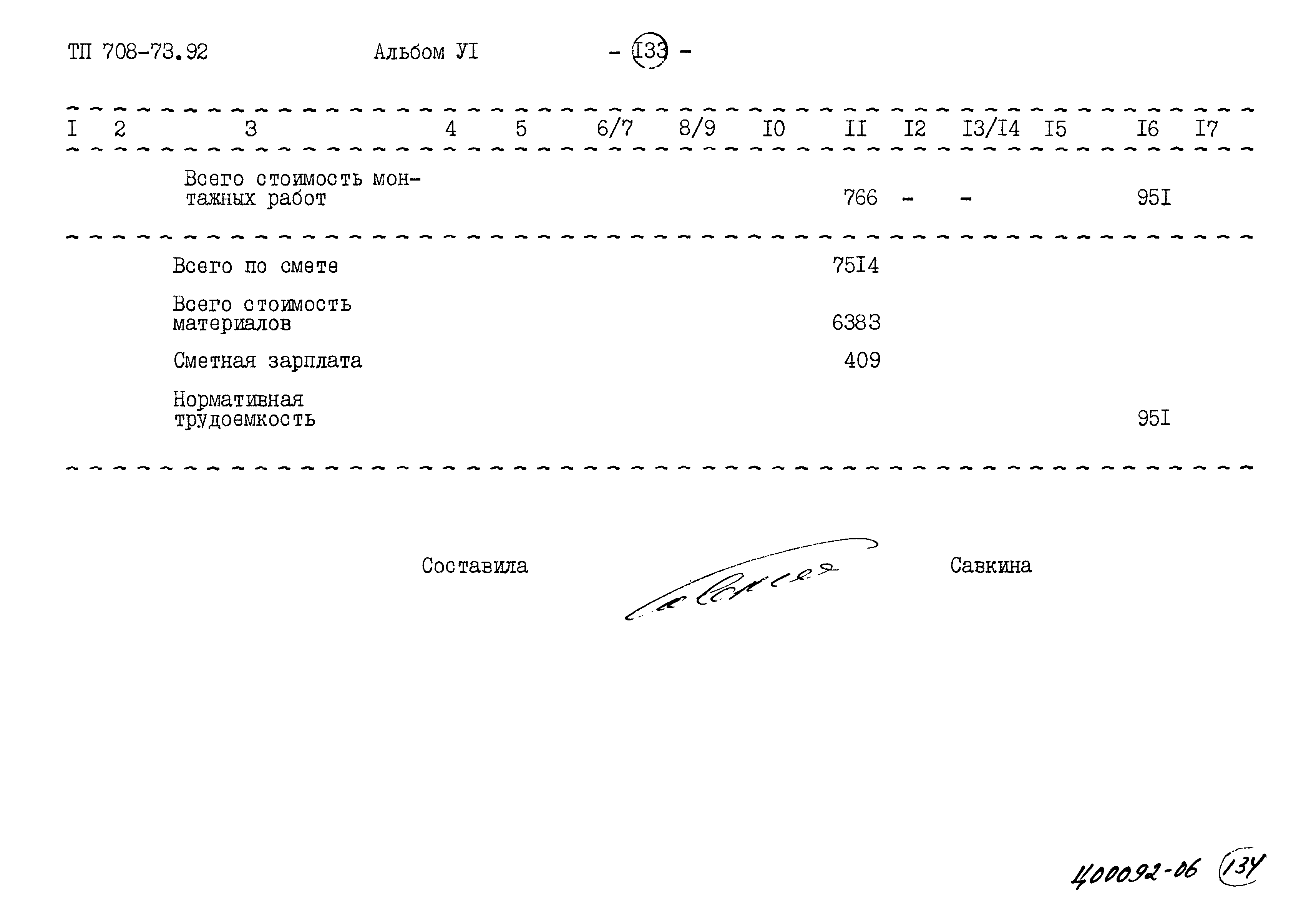 Типовой проект 708-73.92