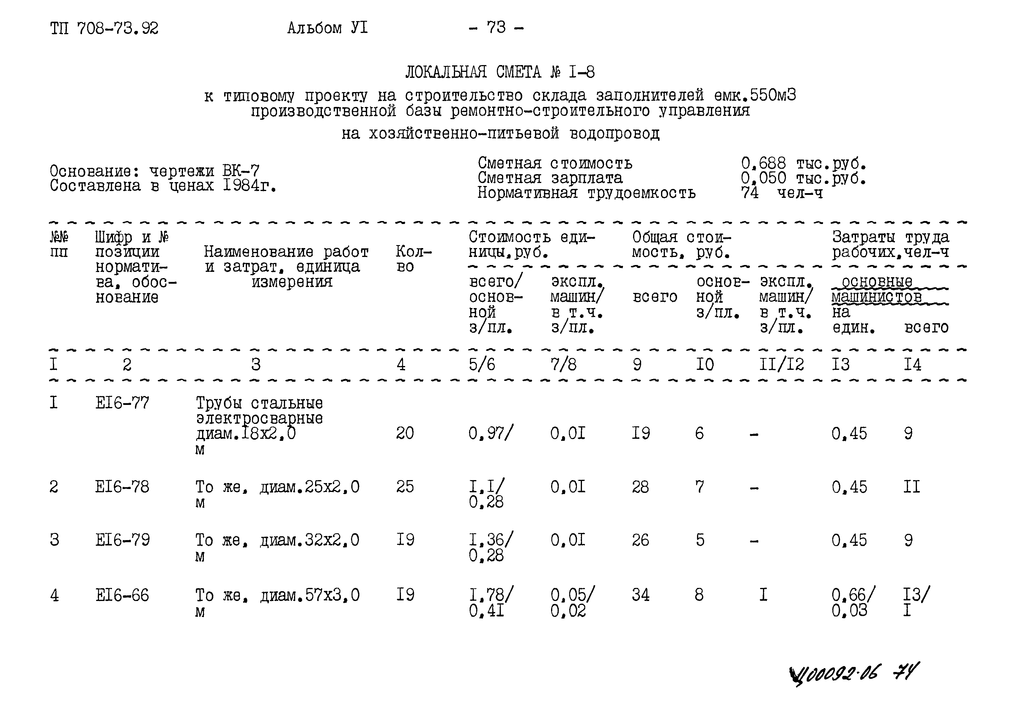 Типовой проект 708-73.92