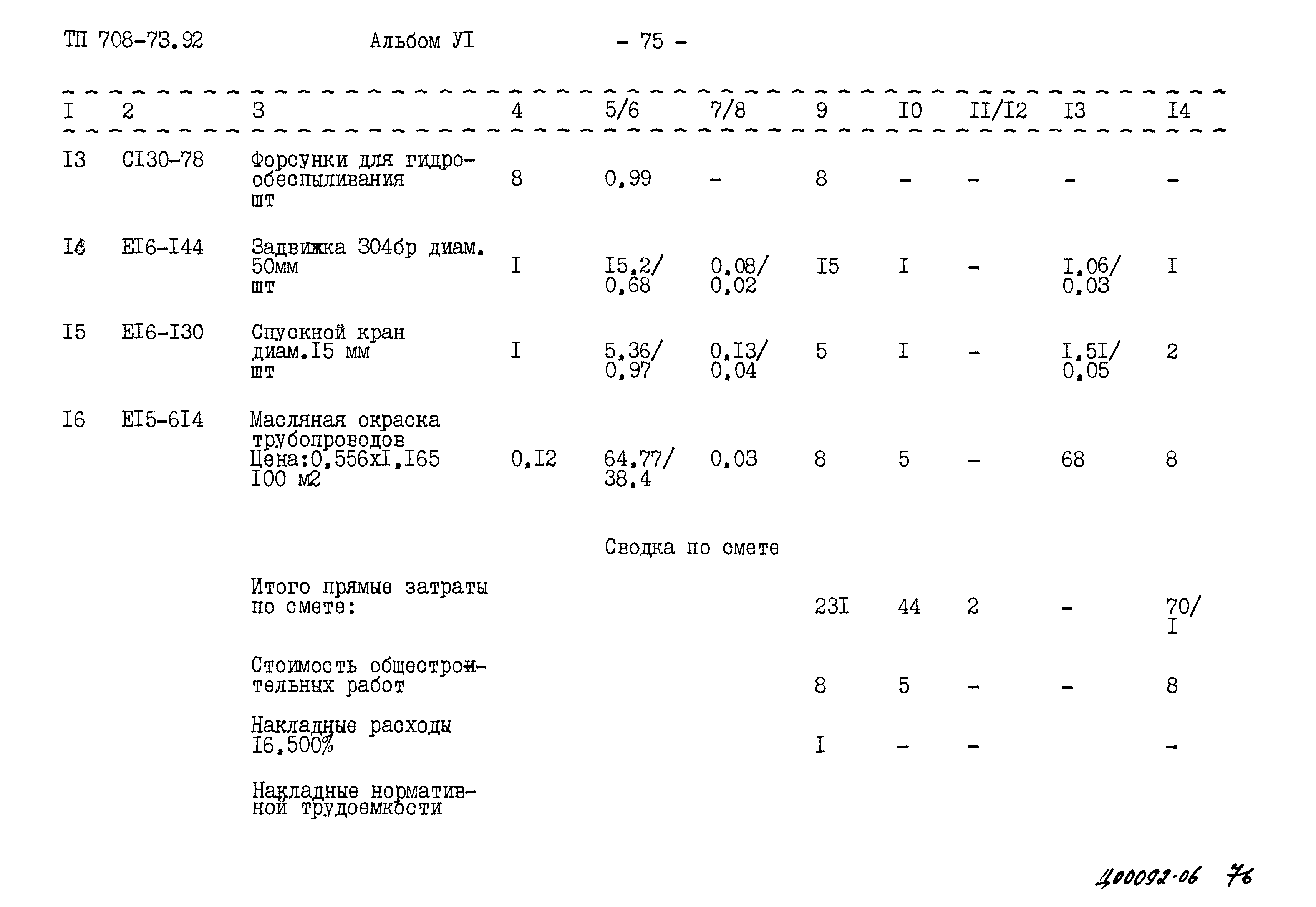 Типовой проект 708-73.92