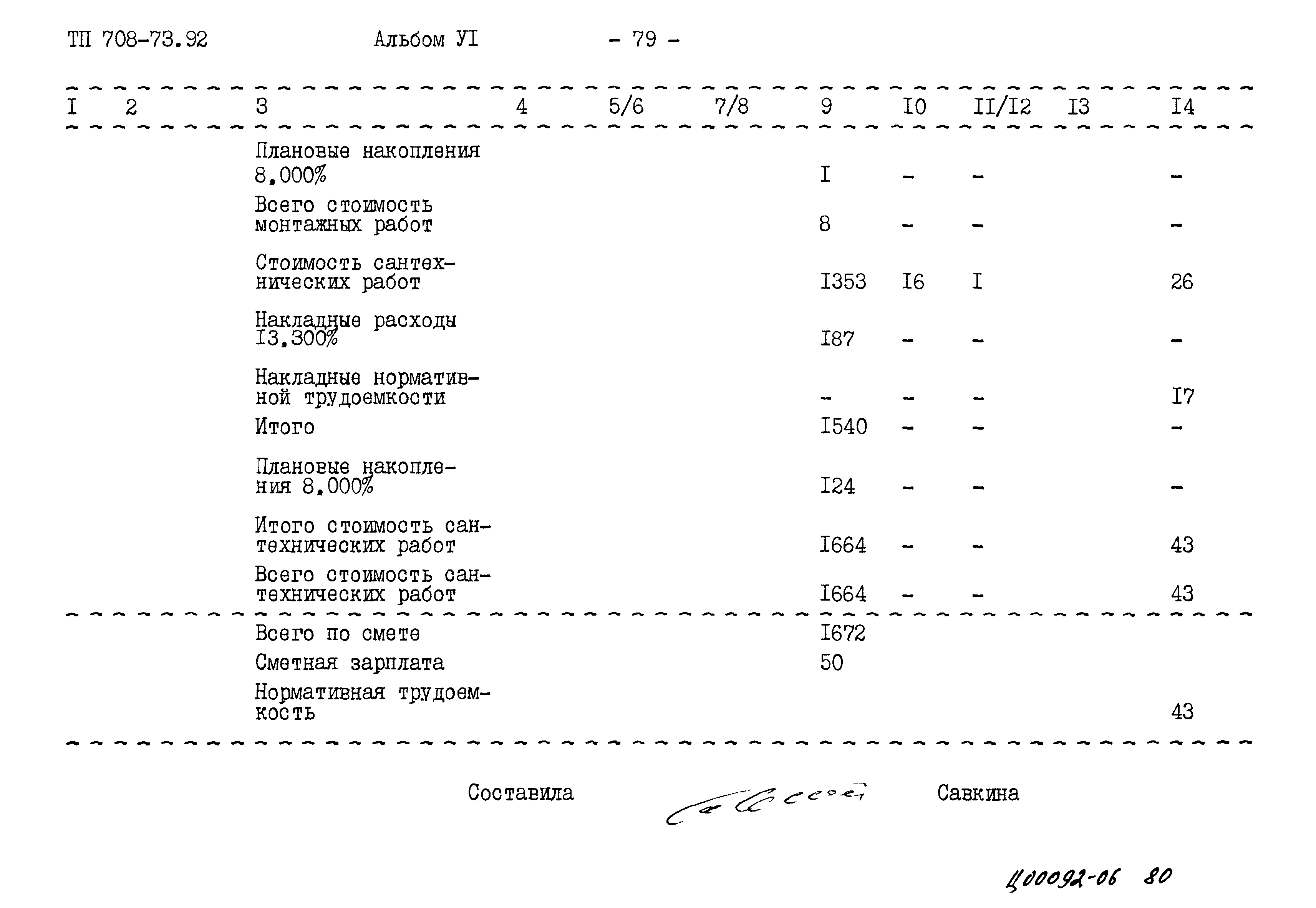 Типовой проект 708-73.92