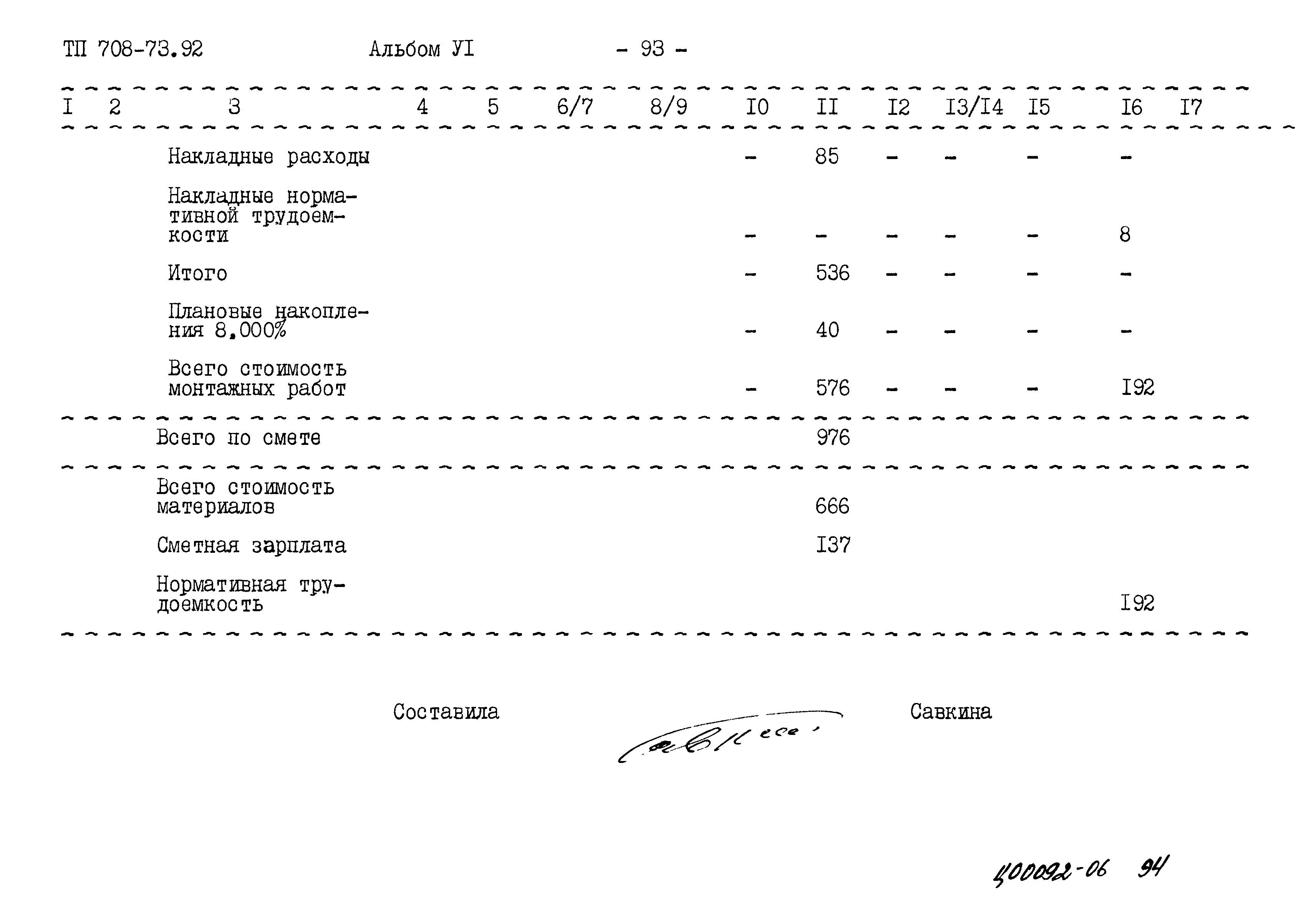 Типовой проект 708-73.92