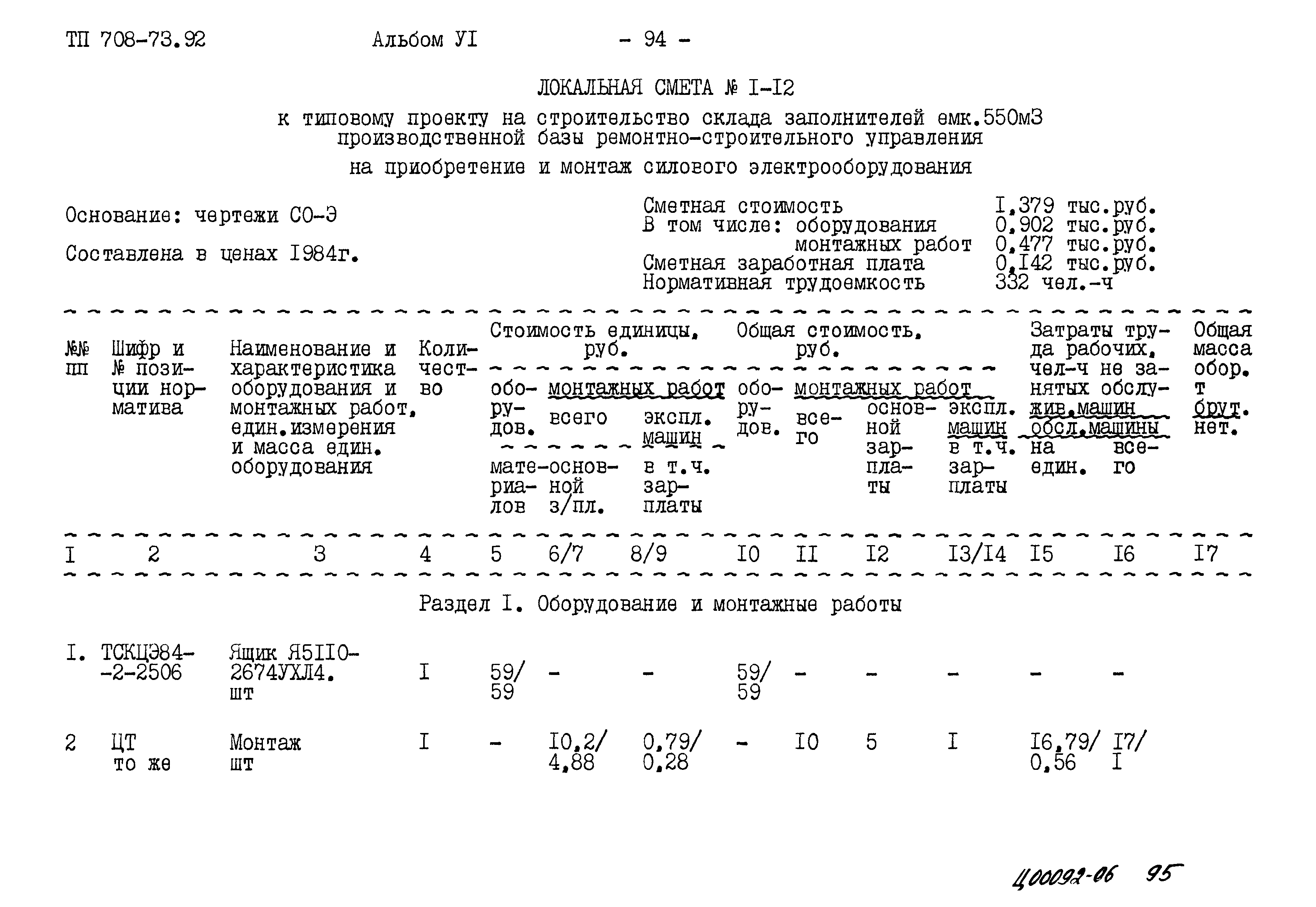 Типовой проект 708-73.92