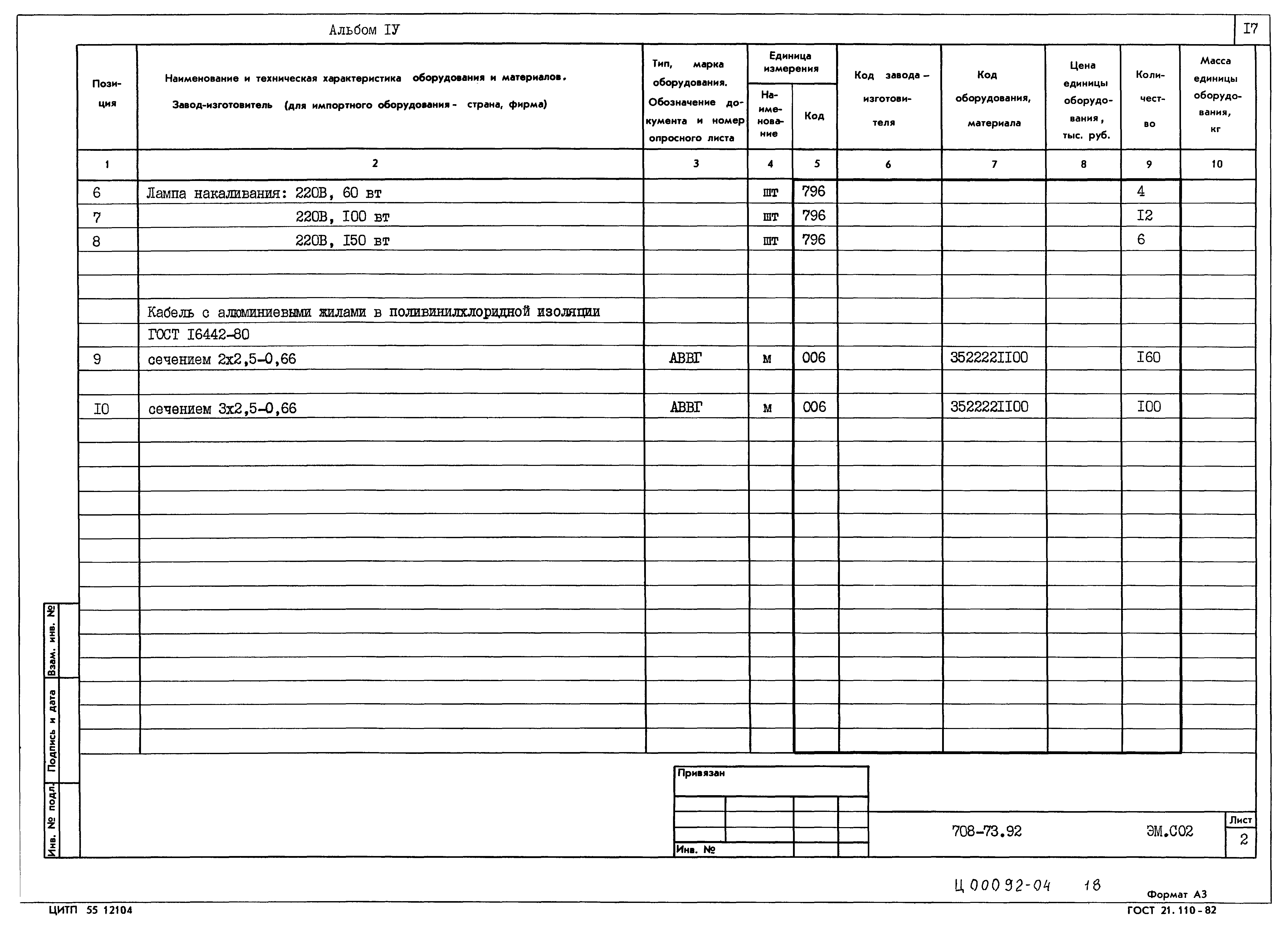Типовой проект 708-73.92