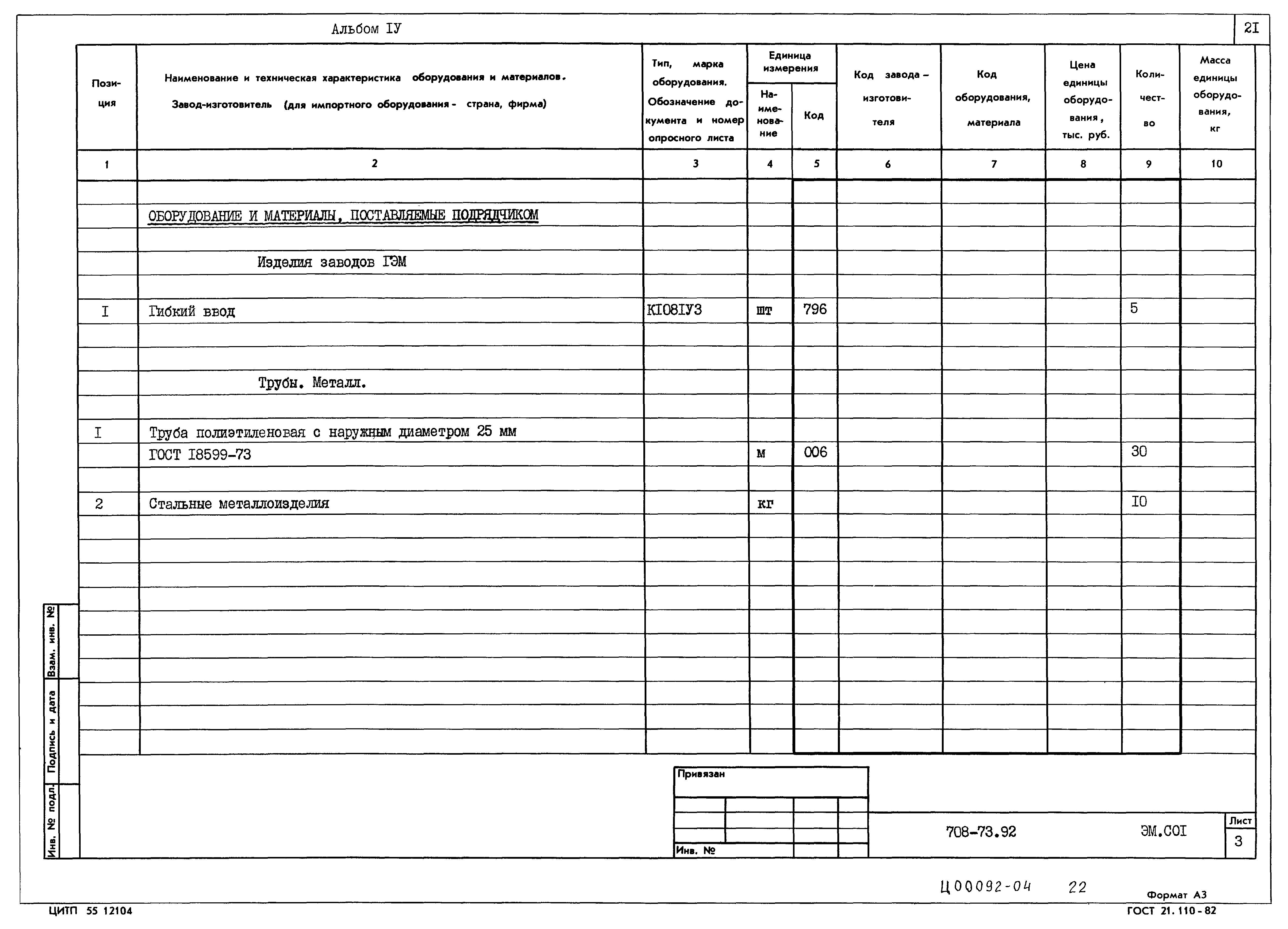 Типовой проект 708-73.92