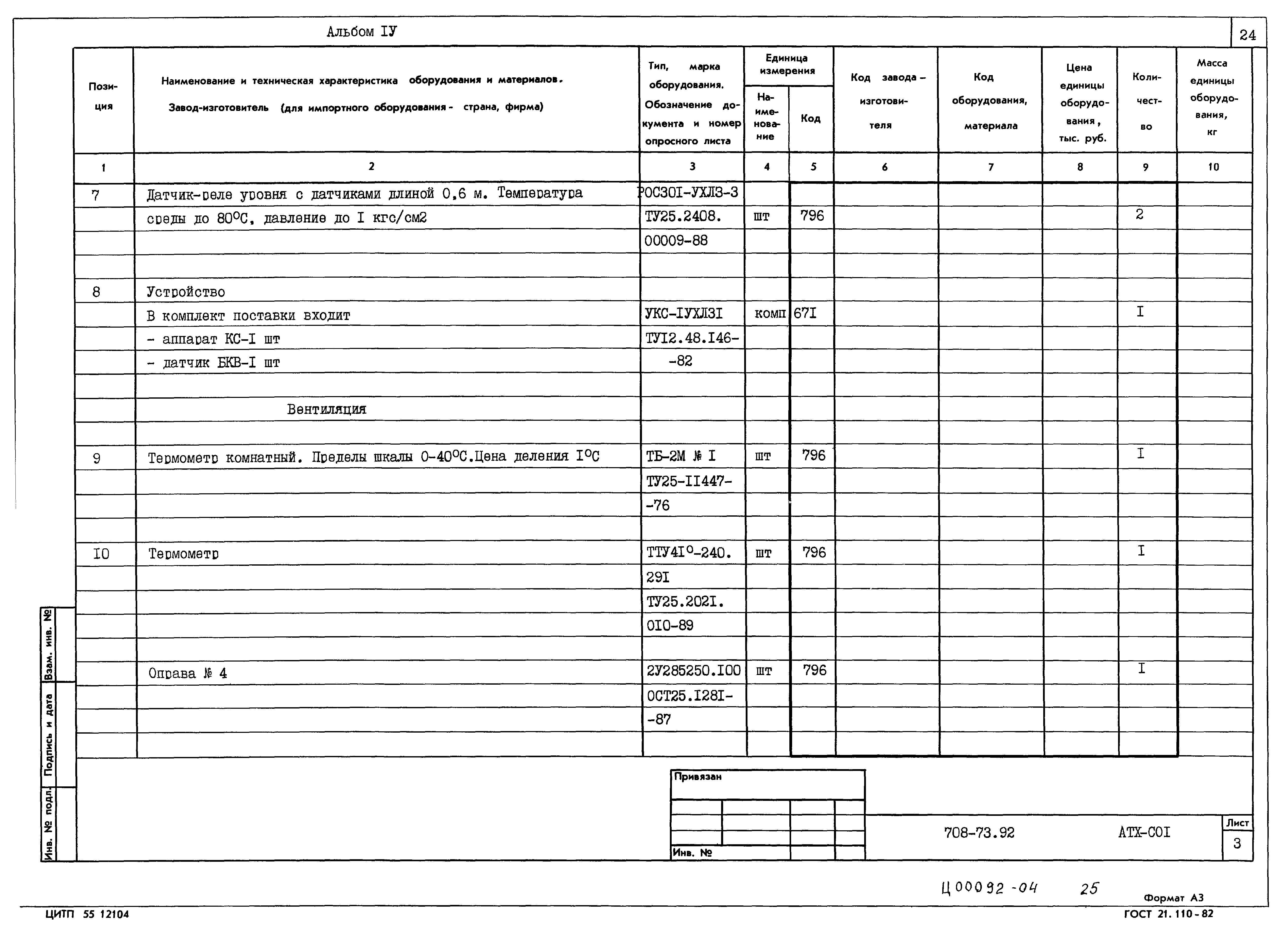 Типовой проект 708-73.92
