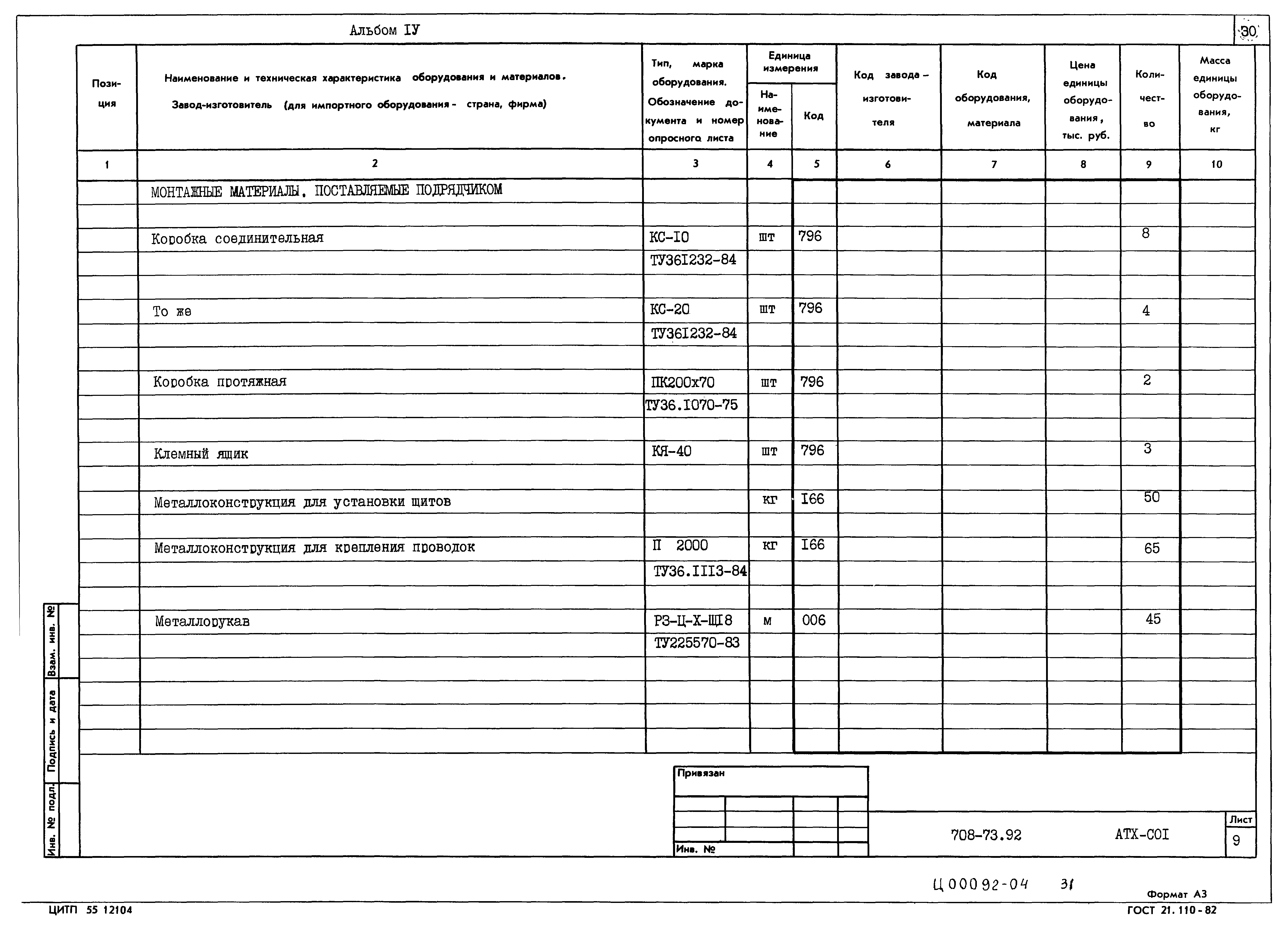 Типовой проект 708-73.92