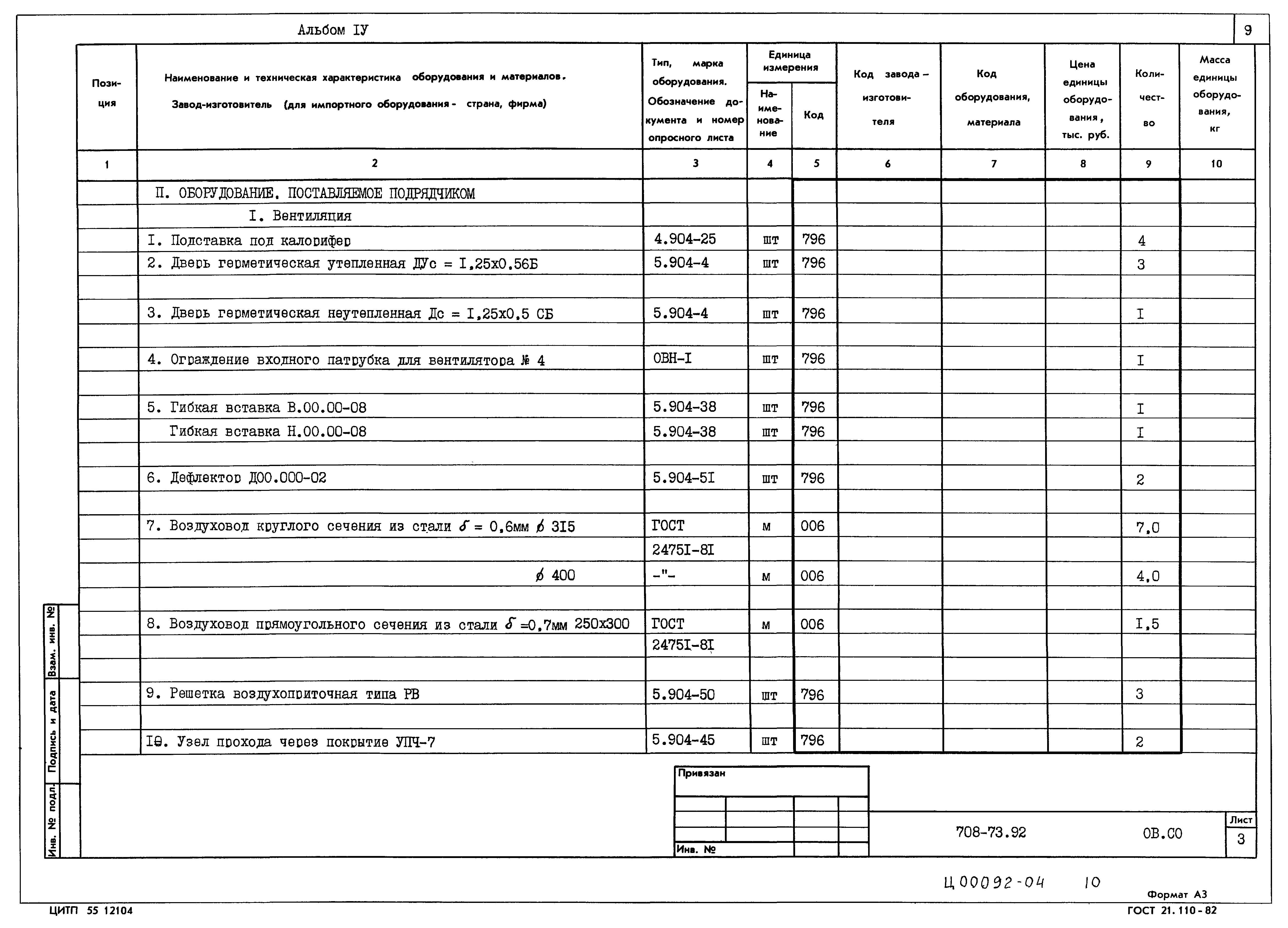 Типовой проект 708-73.92
