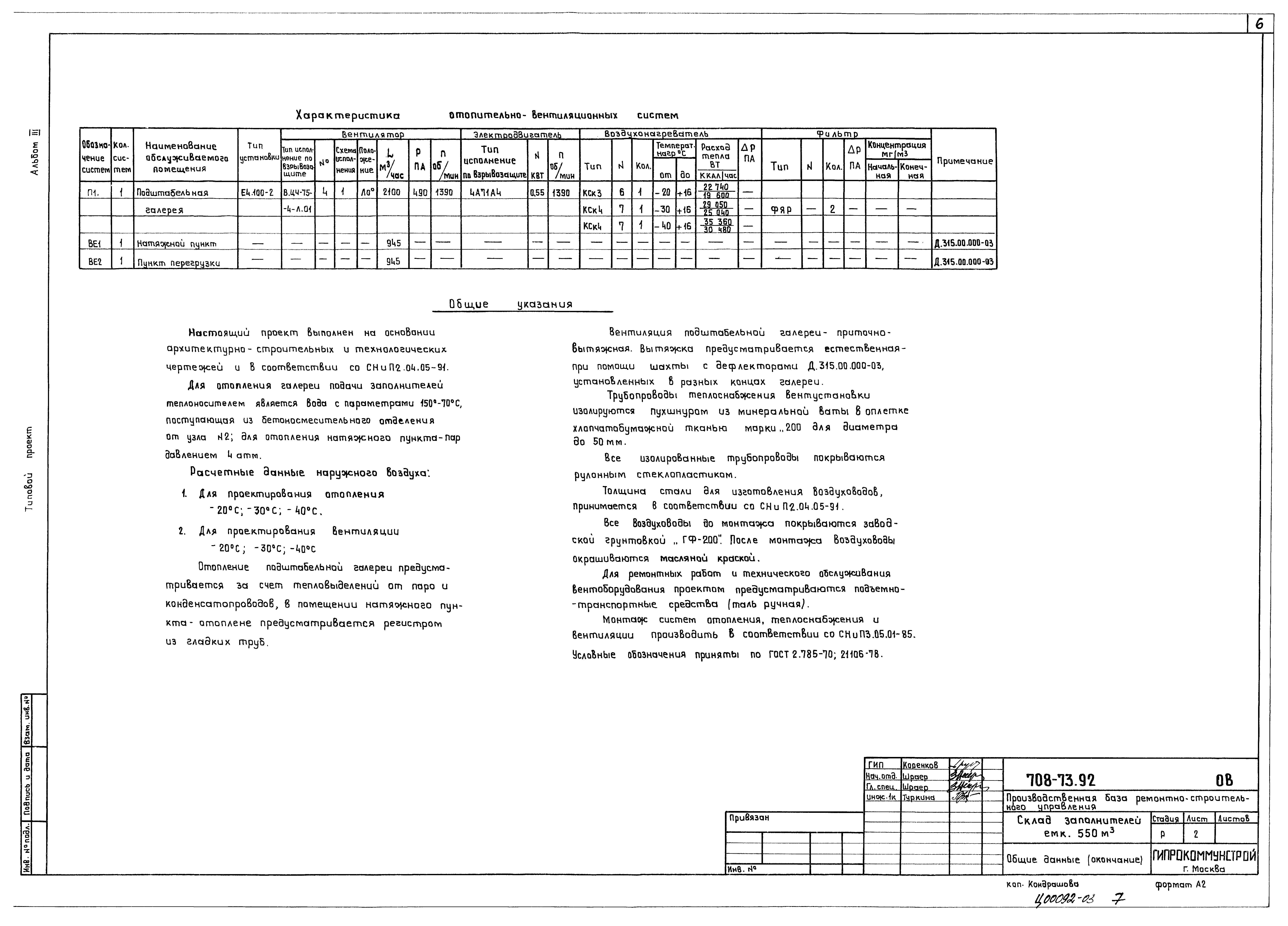 Типовой проект 708-73.92
