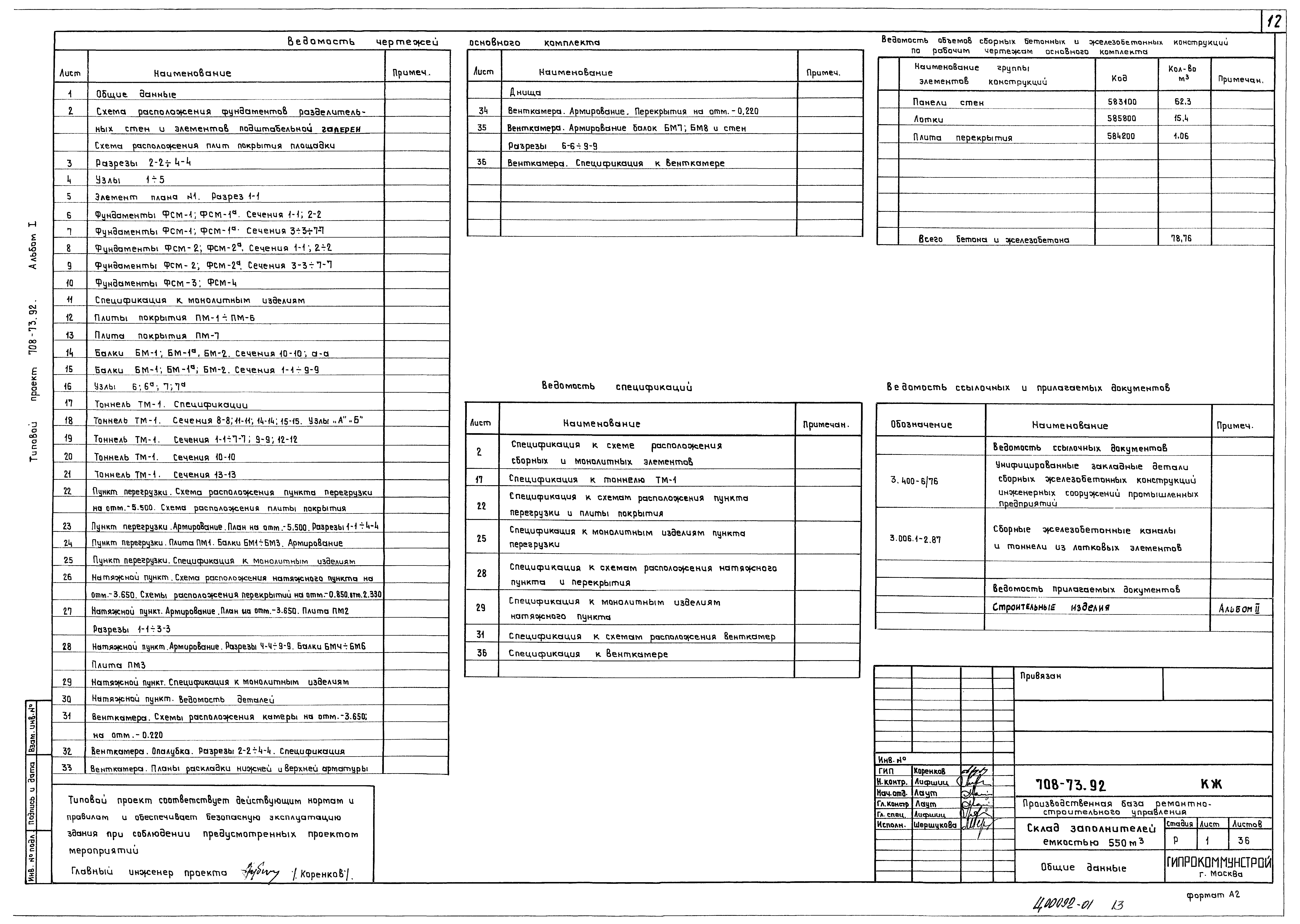 Типовой проект 708-73.92