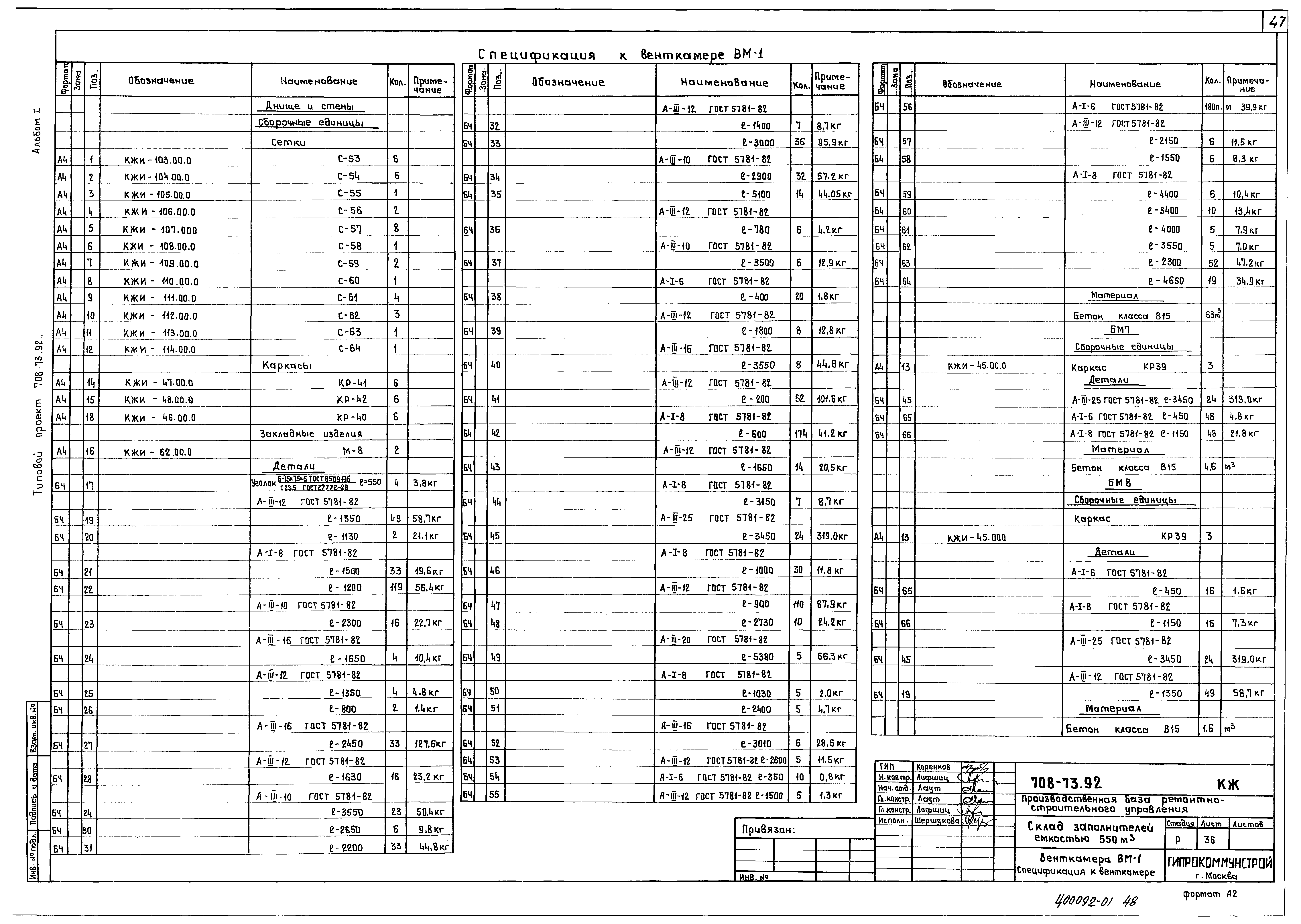 Типовой проект 708-73.92