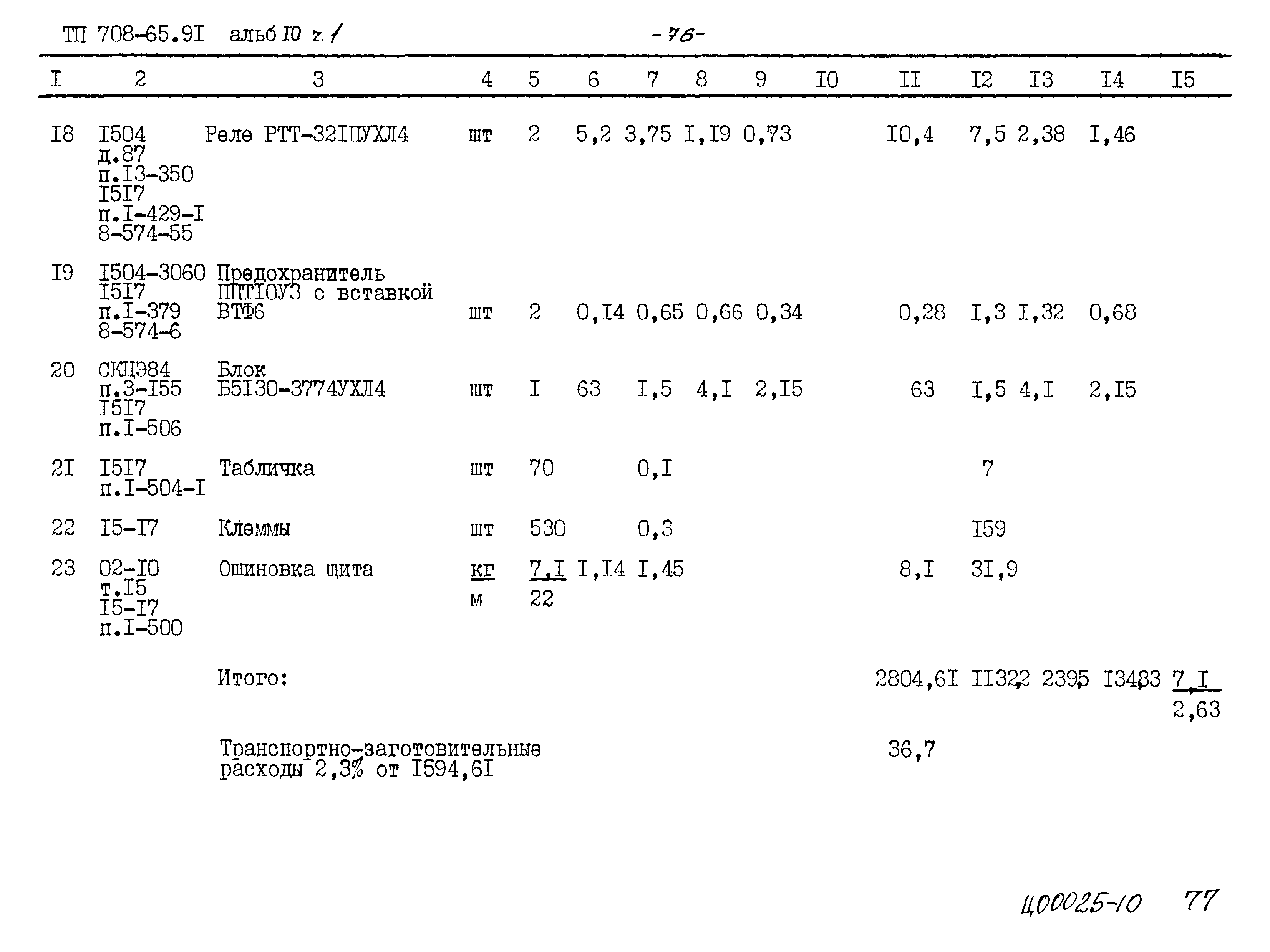 Типовой проект 708-65.91