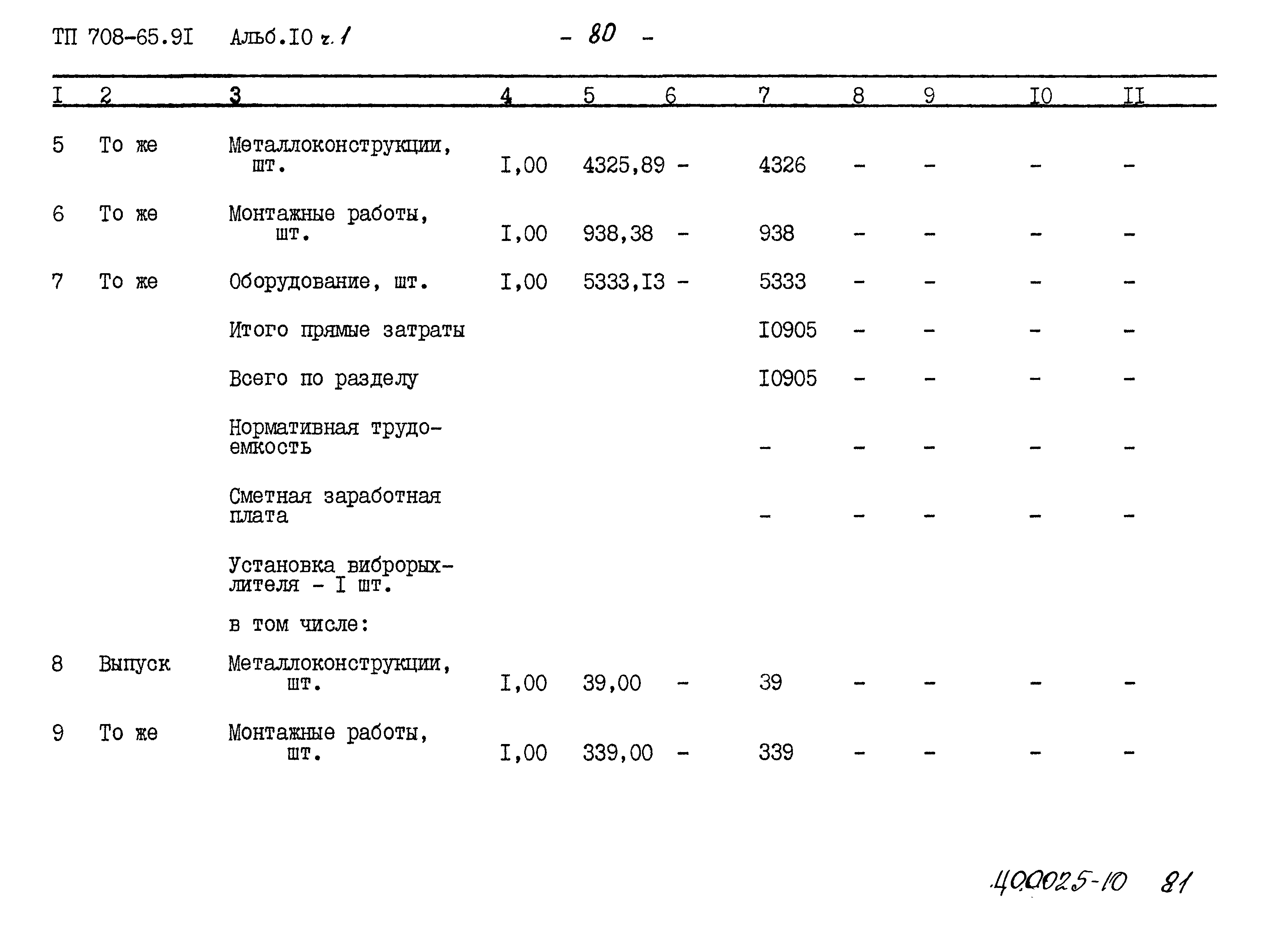Типовой проект 708-65.91