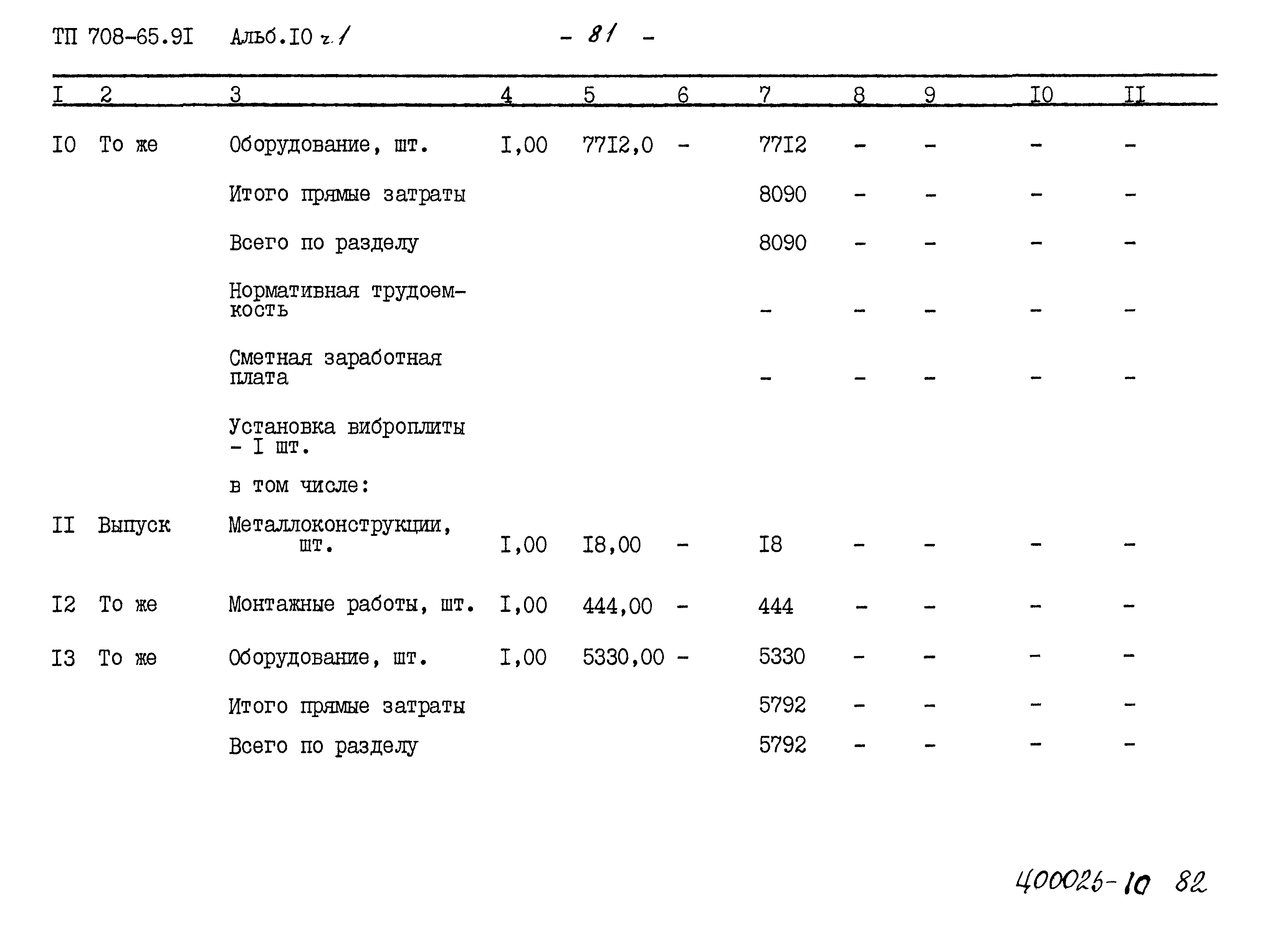 Типовой проект 708-65.91
