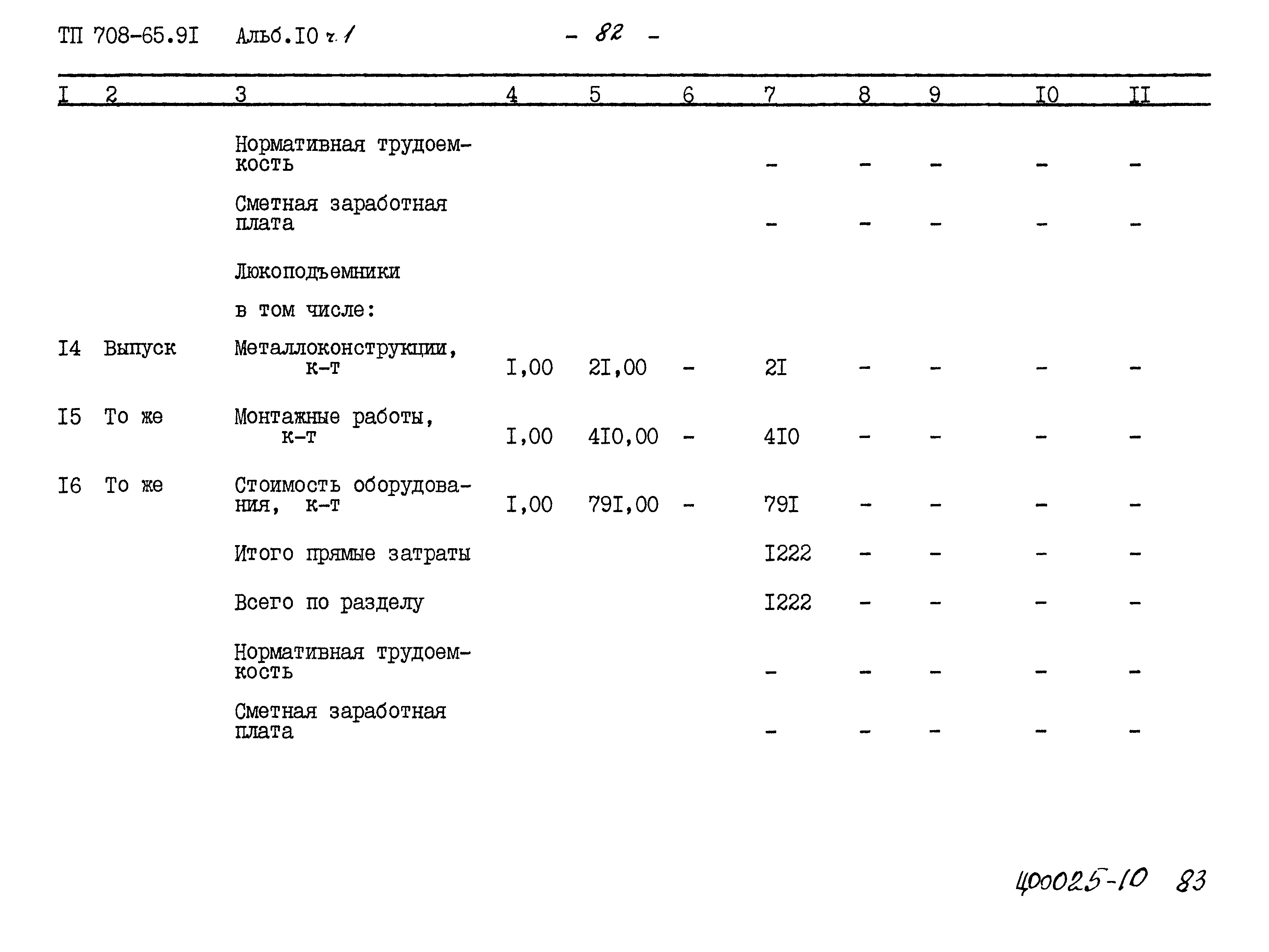 Типовой проект 708-65.91