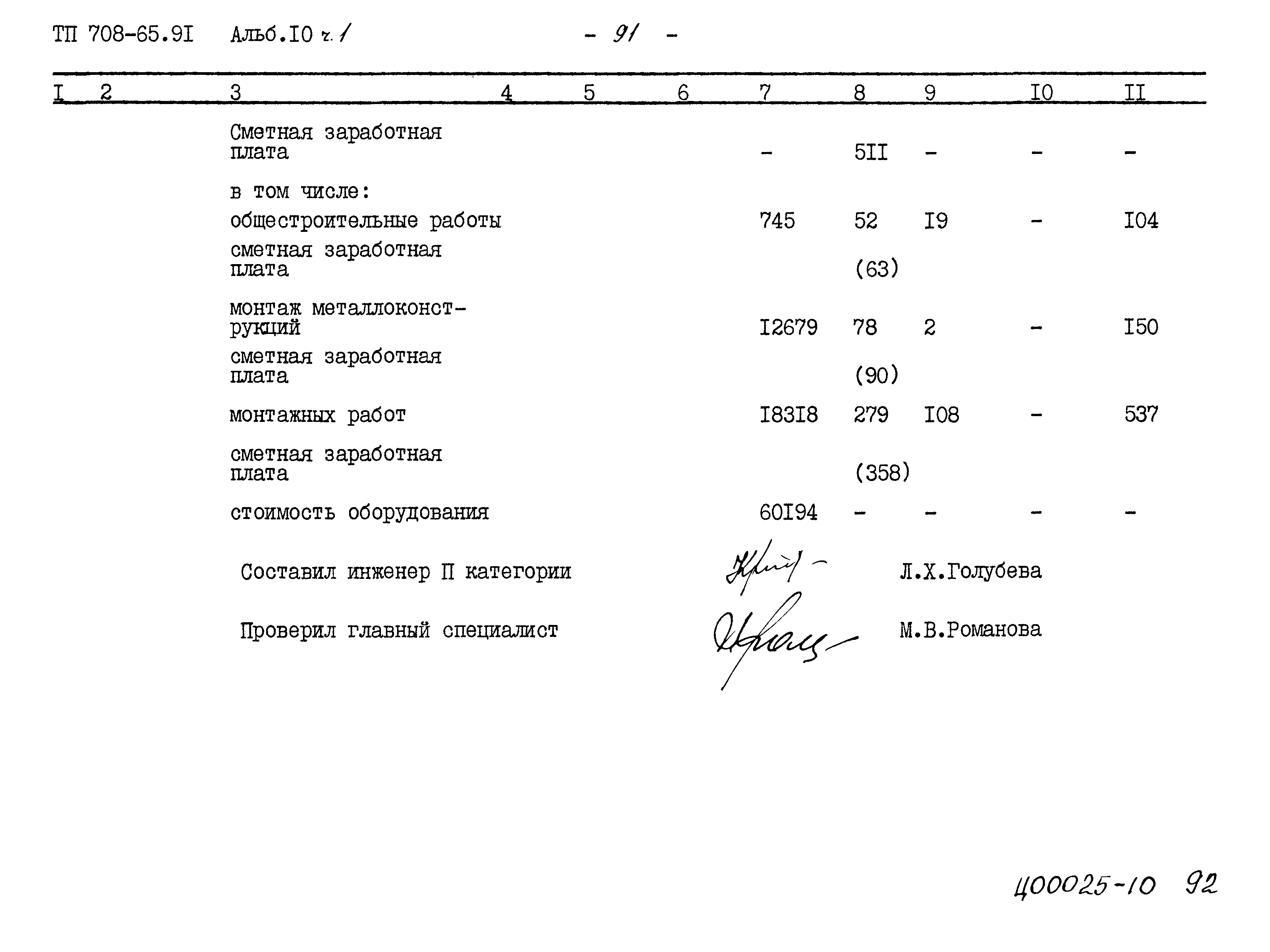 Типовой проект 708-65.91
