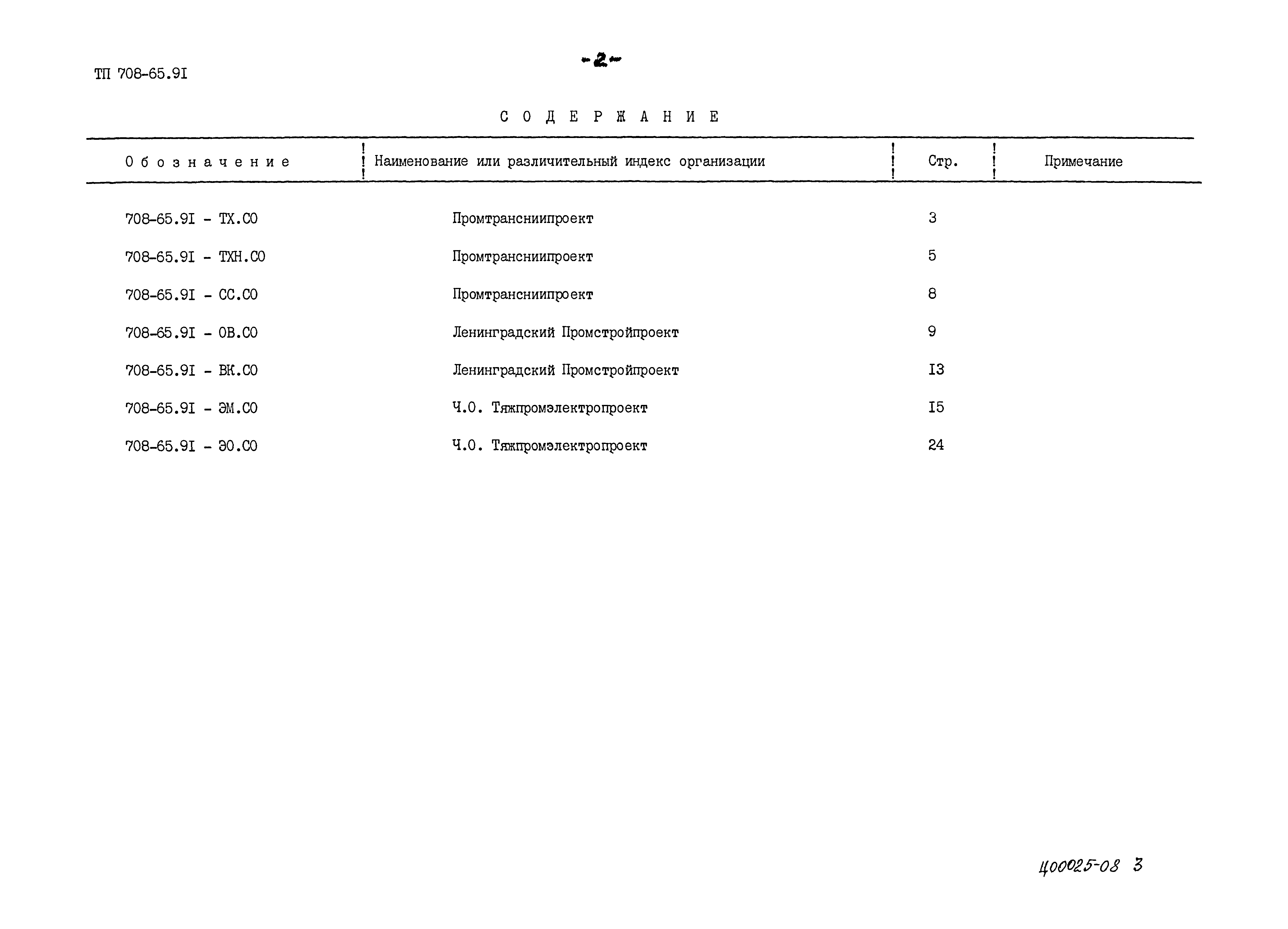 Типовой проект 708-65.91