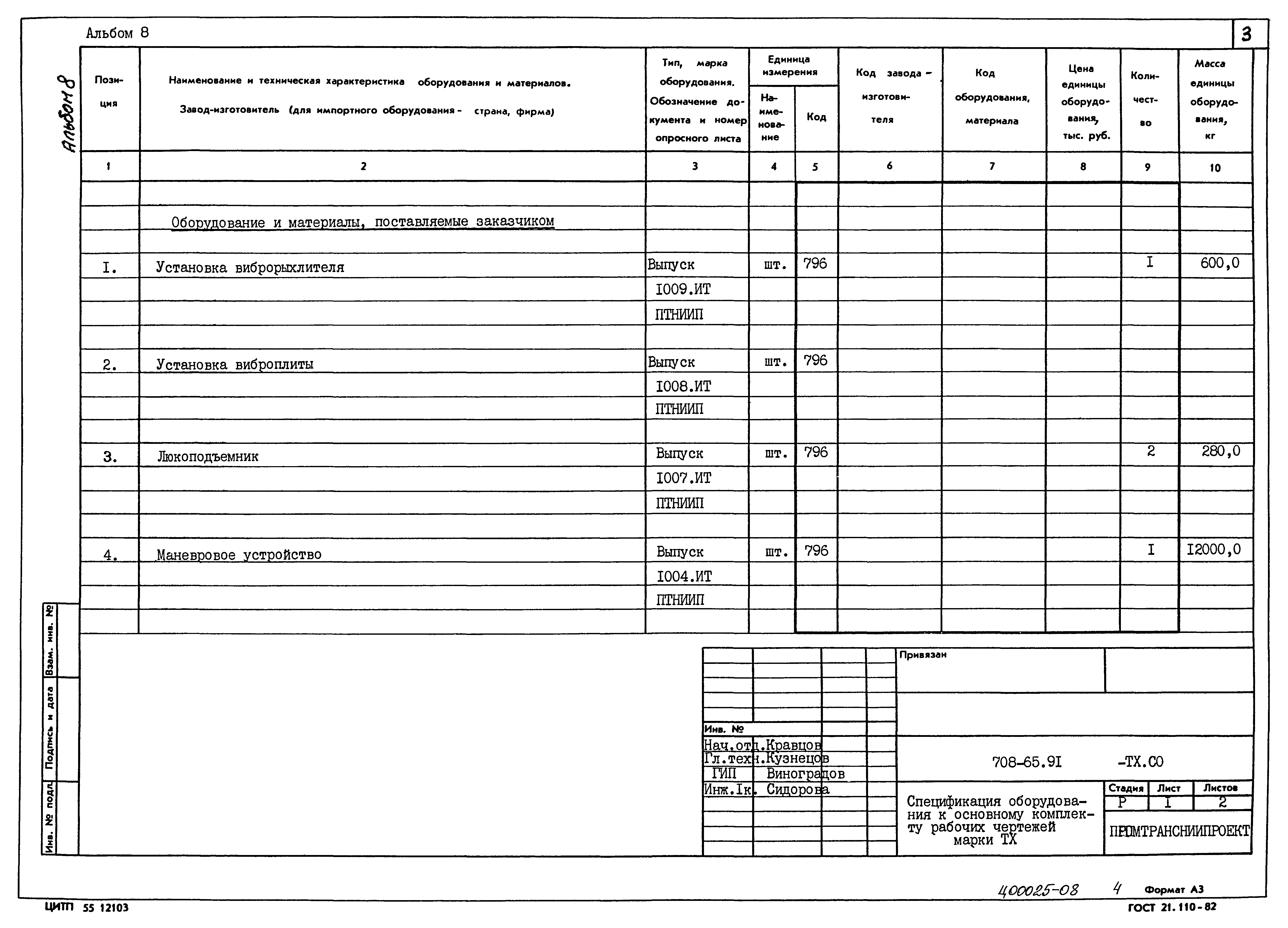 Типовой проект 708-65.91