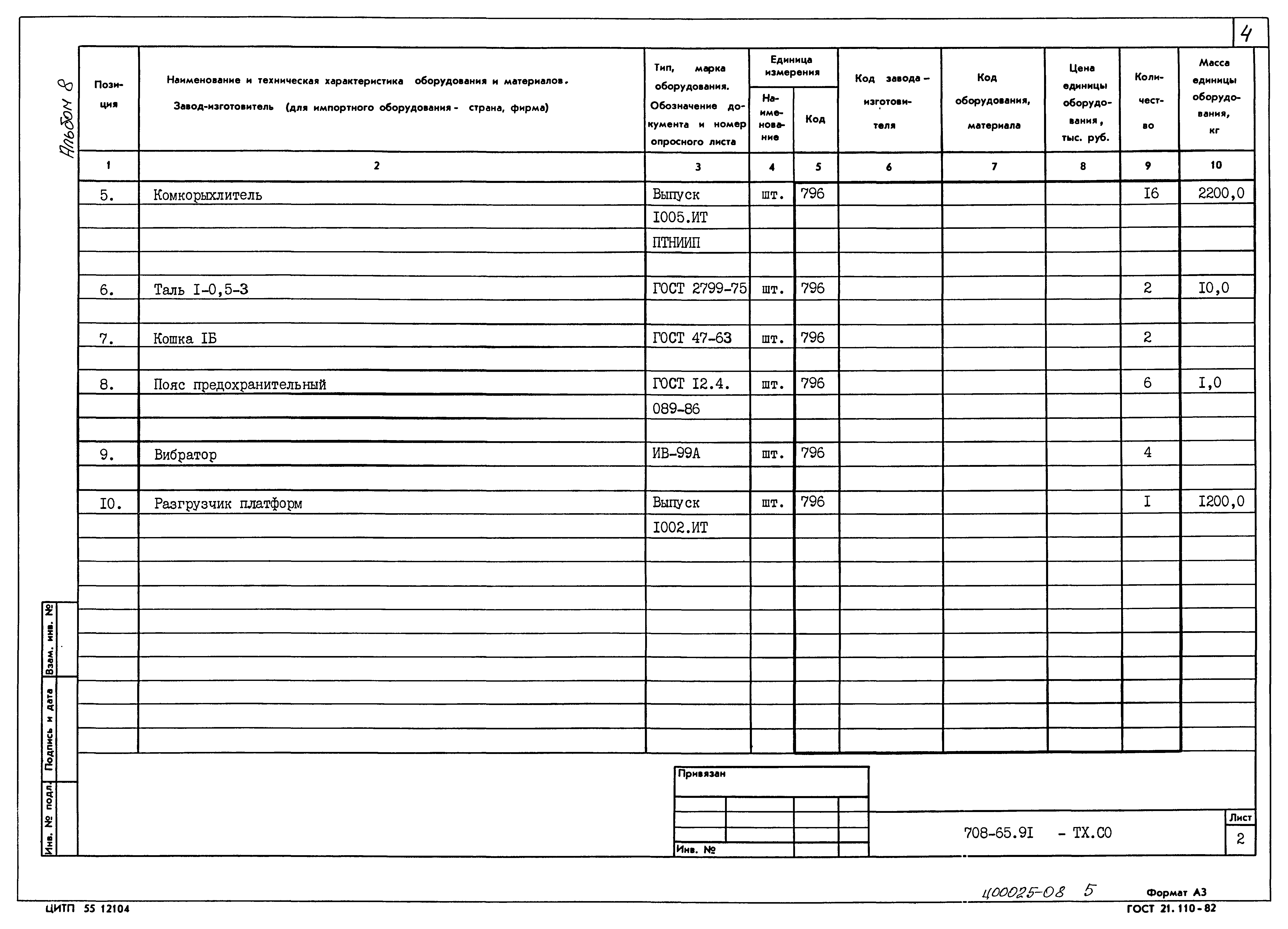 Типовой проект 708-65.91