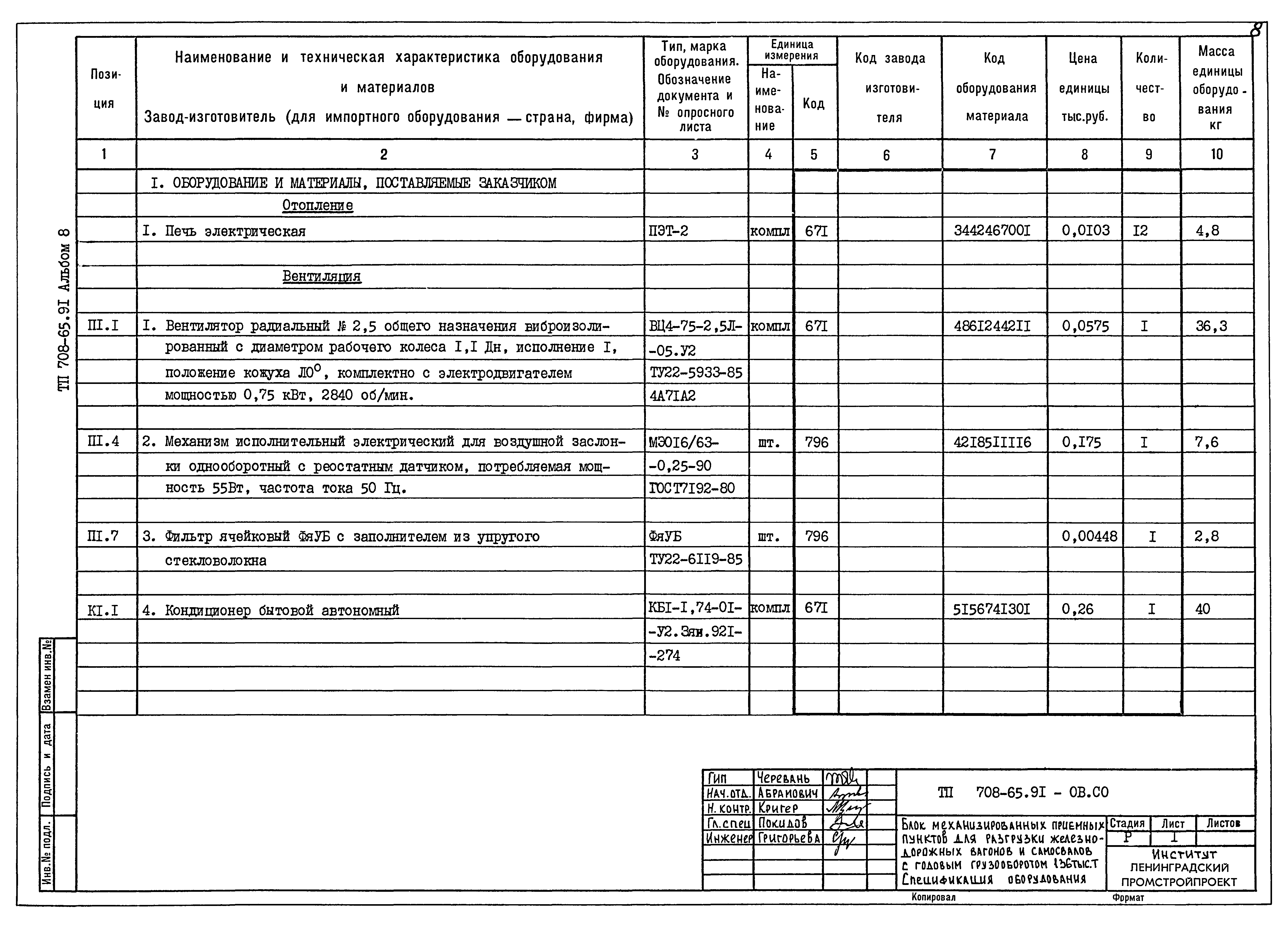Типовой проект 708-65.91