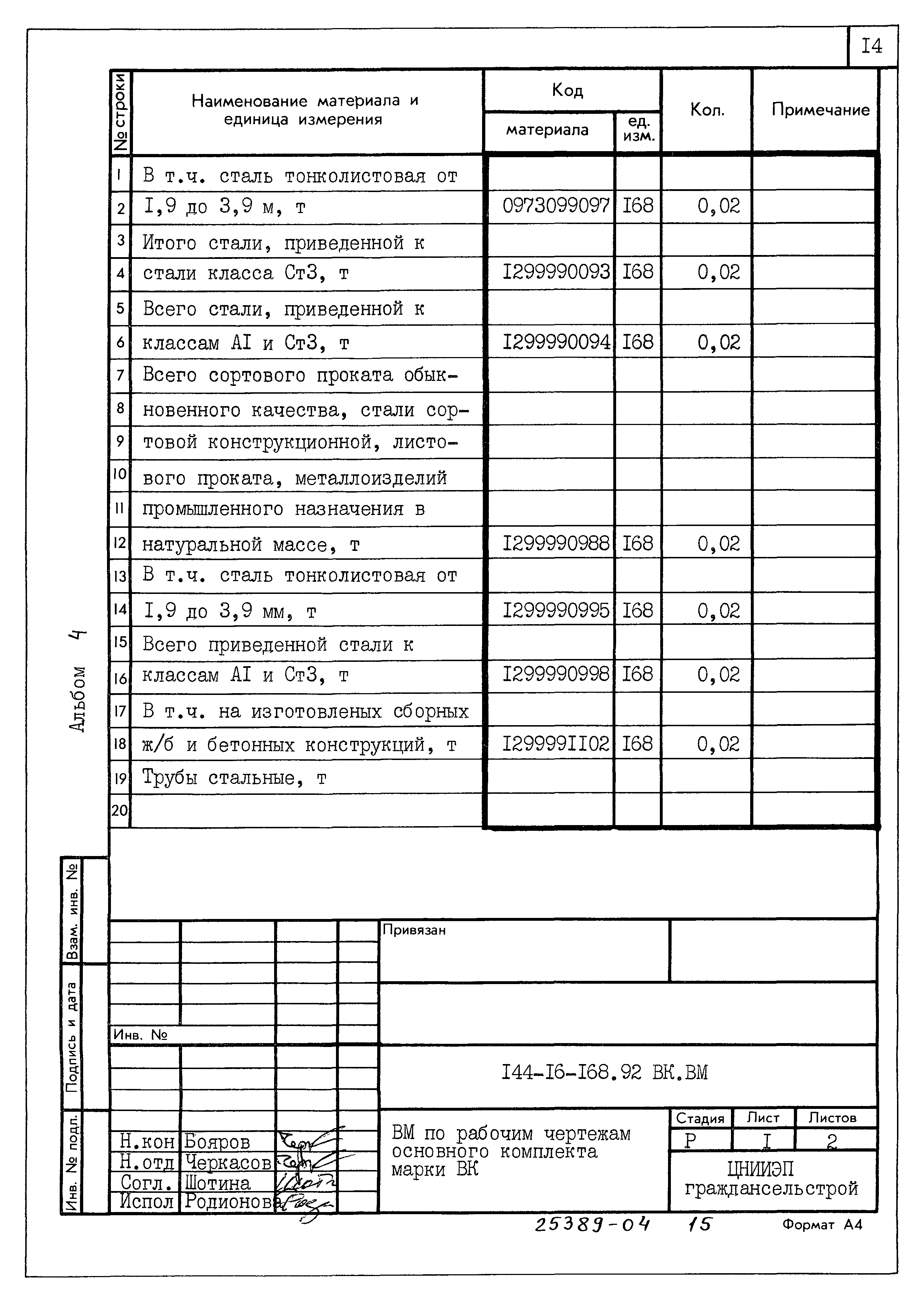 Типовой проект 144-16-168.92