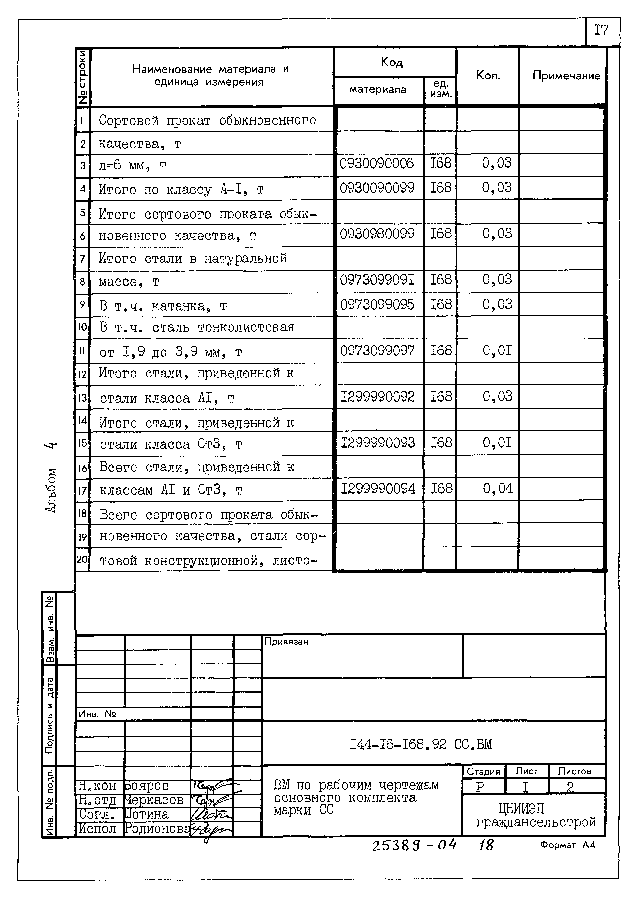 Типовой проект 144-16-168.92