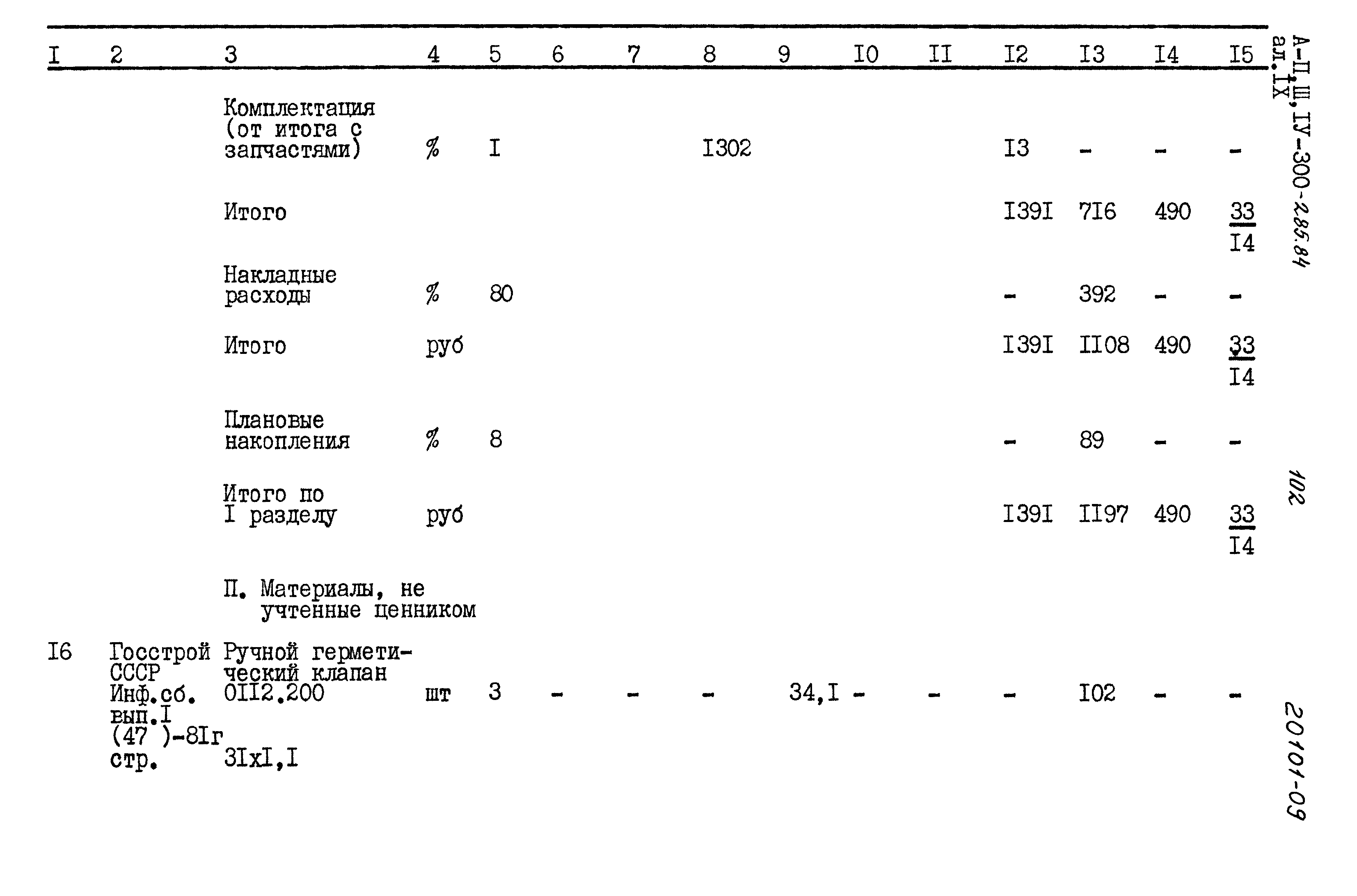 Типовой проект А-II,III,IV-300-285.84