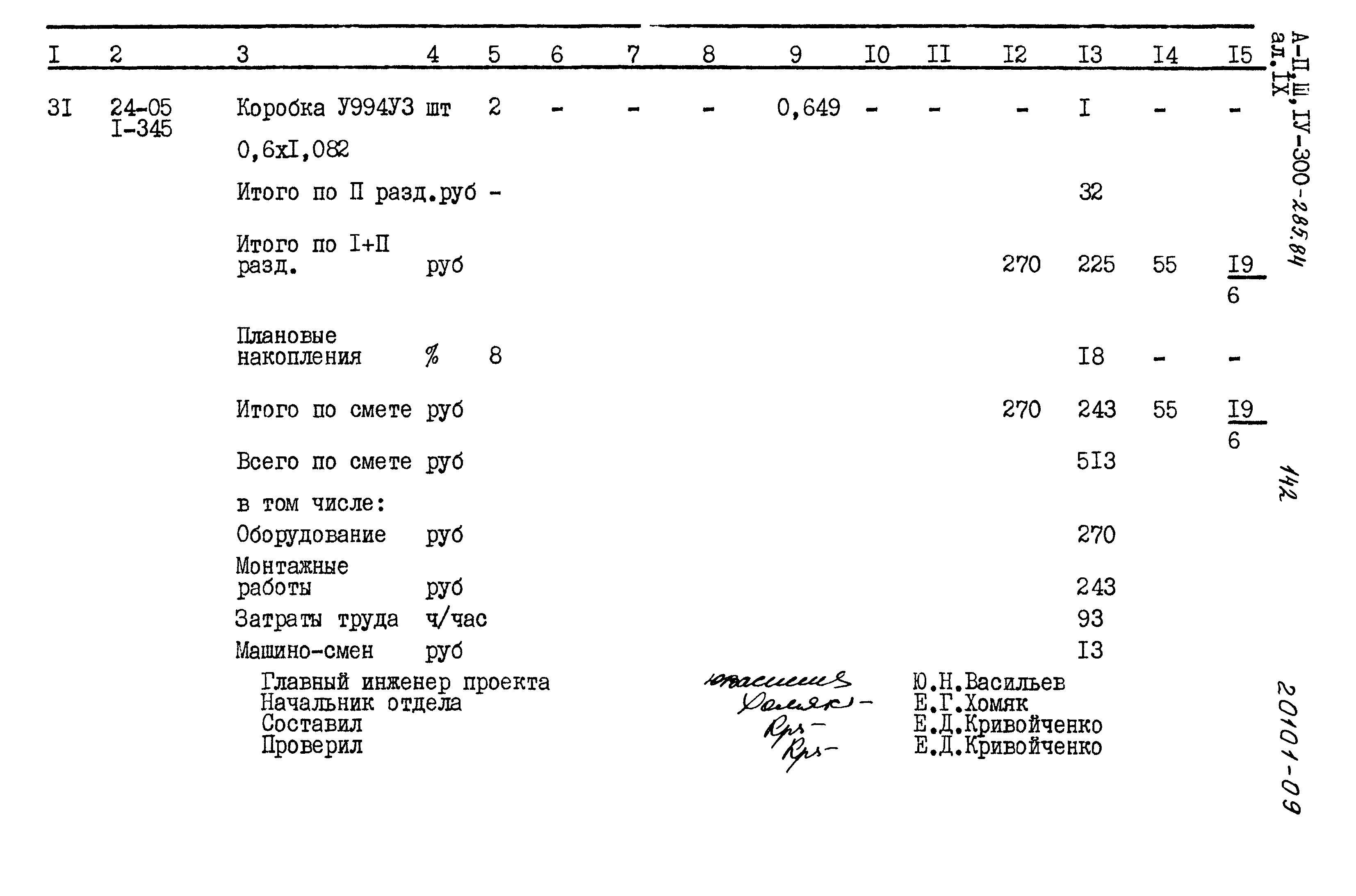 Типовой проект А-II,III,IV-300-285.84