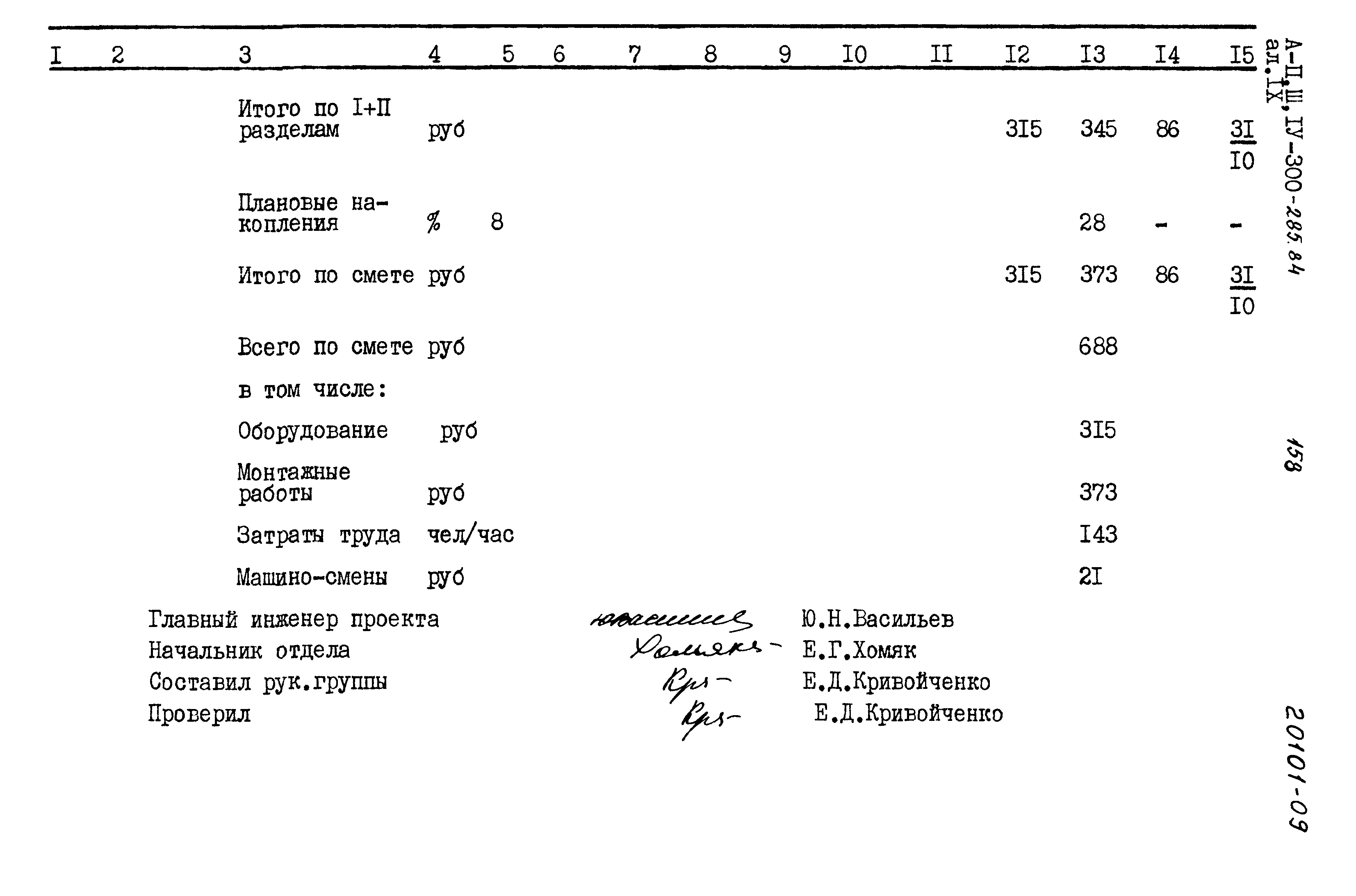 Типовой проект А-II,III,IV-300-285.84