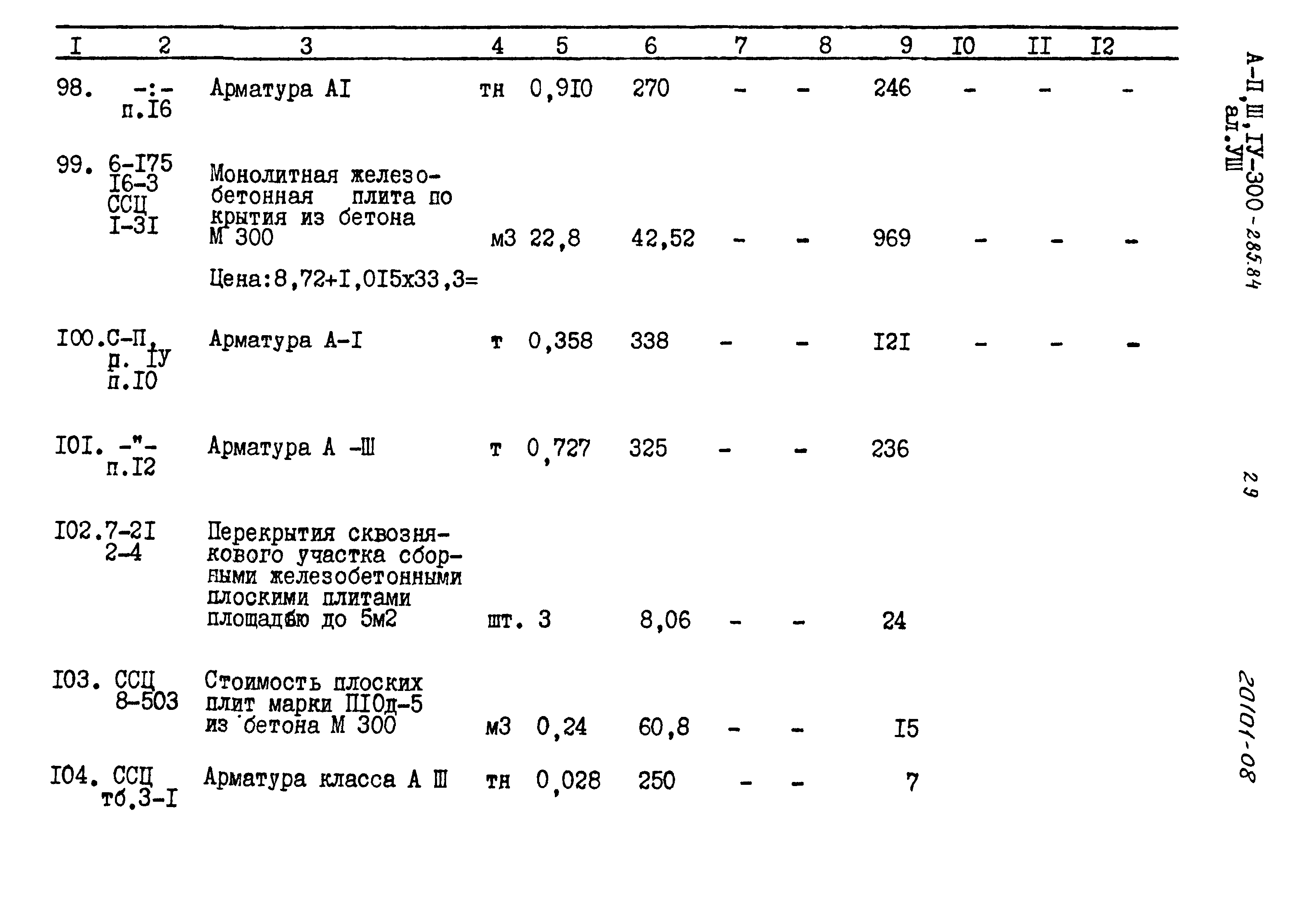 Типовой проект А-II,III,IV-300-285.84