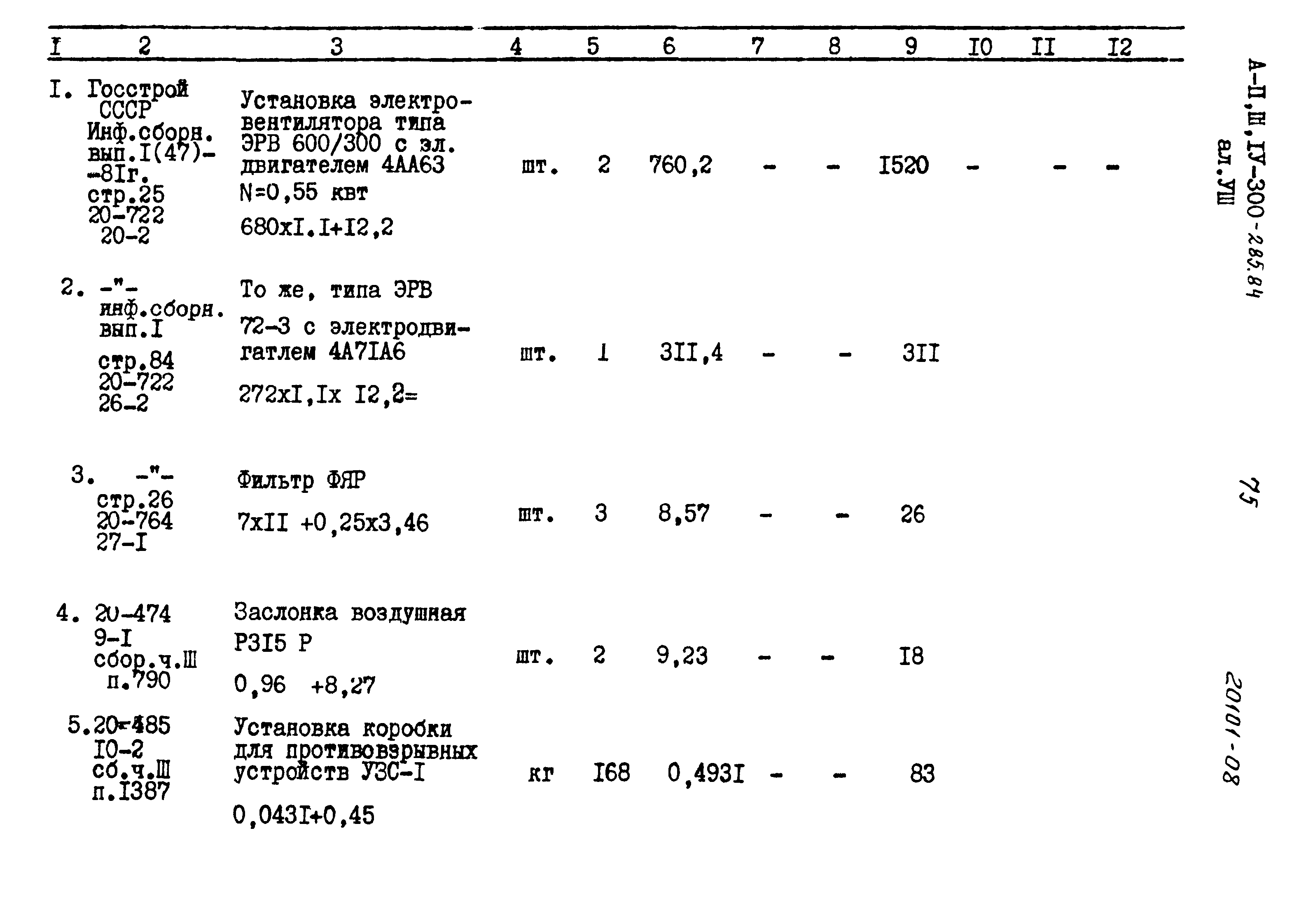 Типовой проект А-II,III,IV-300-285.84