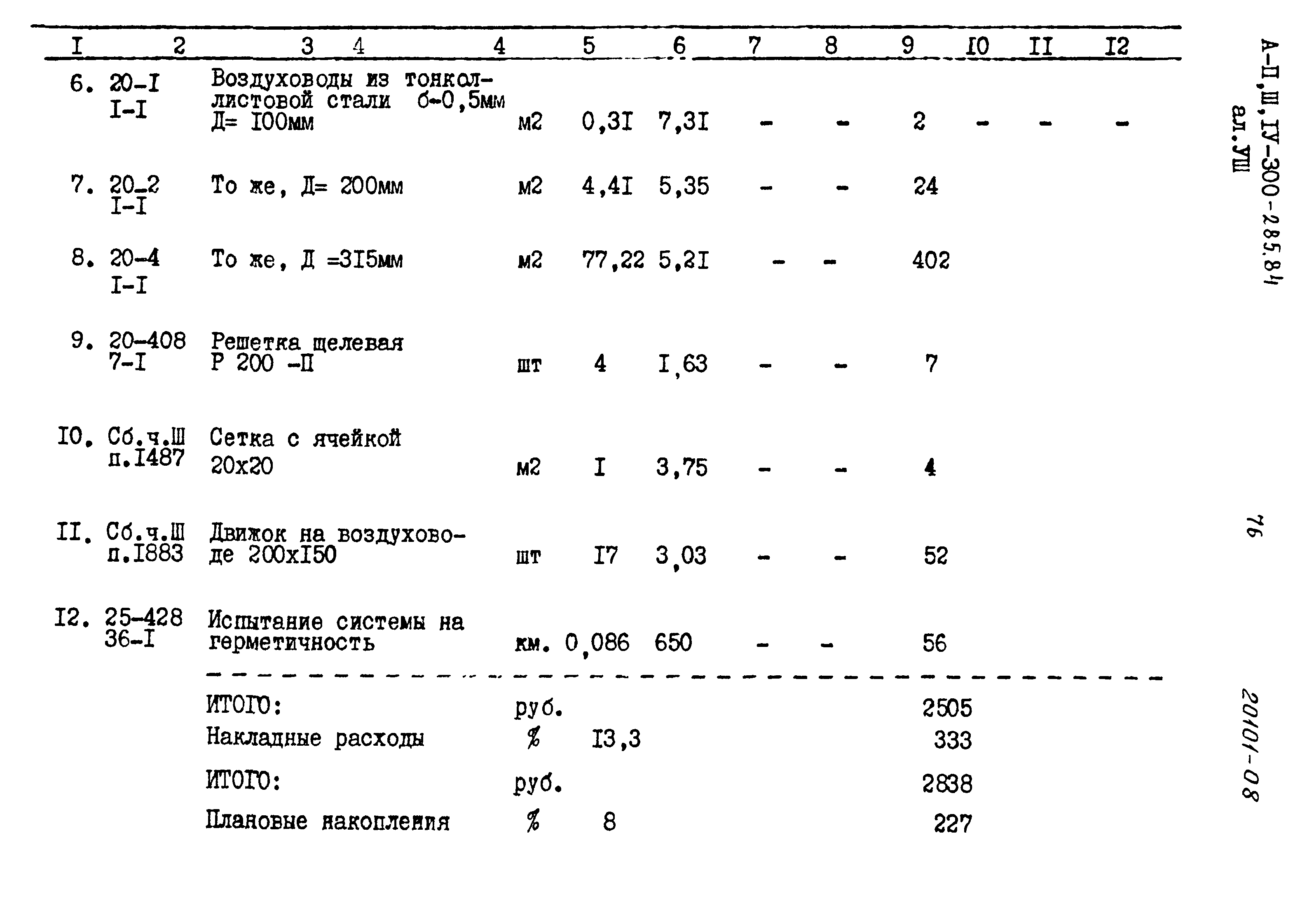 Типовой проект А-II,III,IV-300-285.84