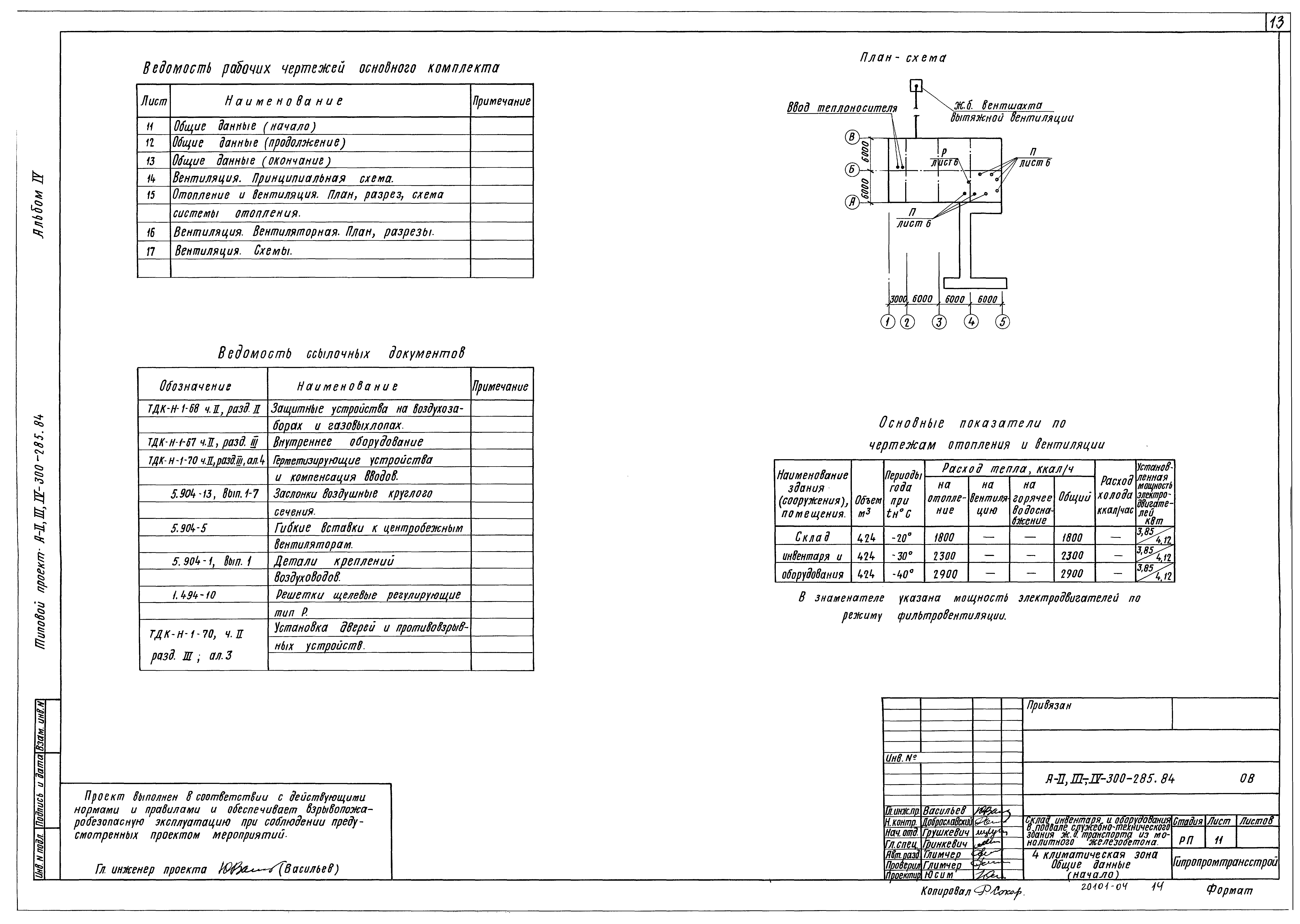 Типовой проект А-II,III,IV-300-285.84