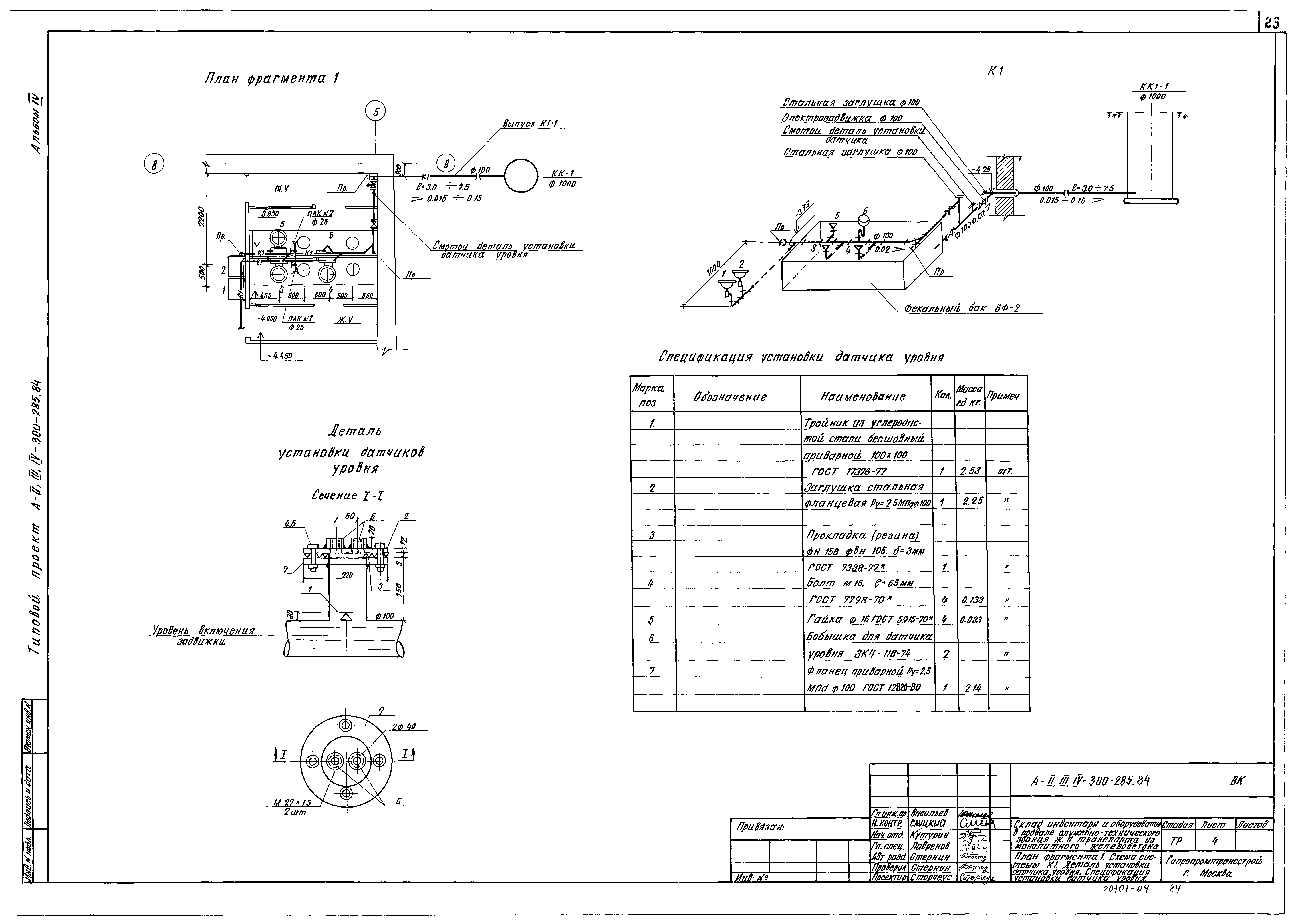 Типовой проект А-II,III,IV-300-285.84